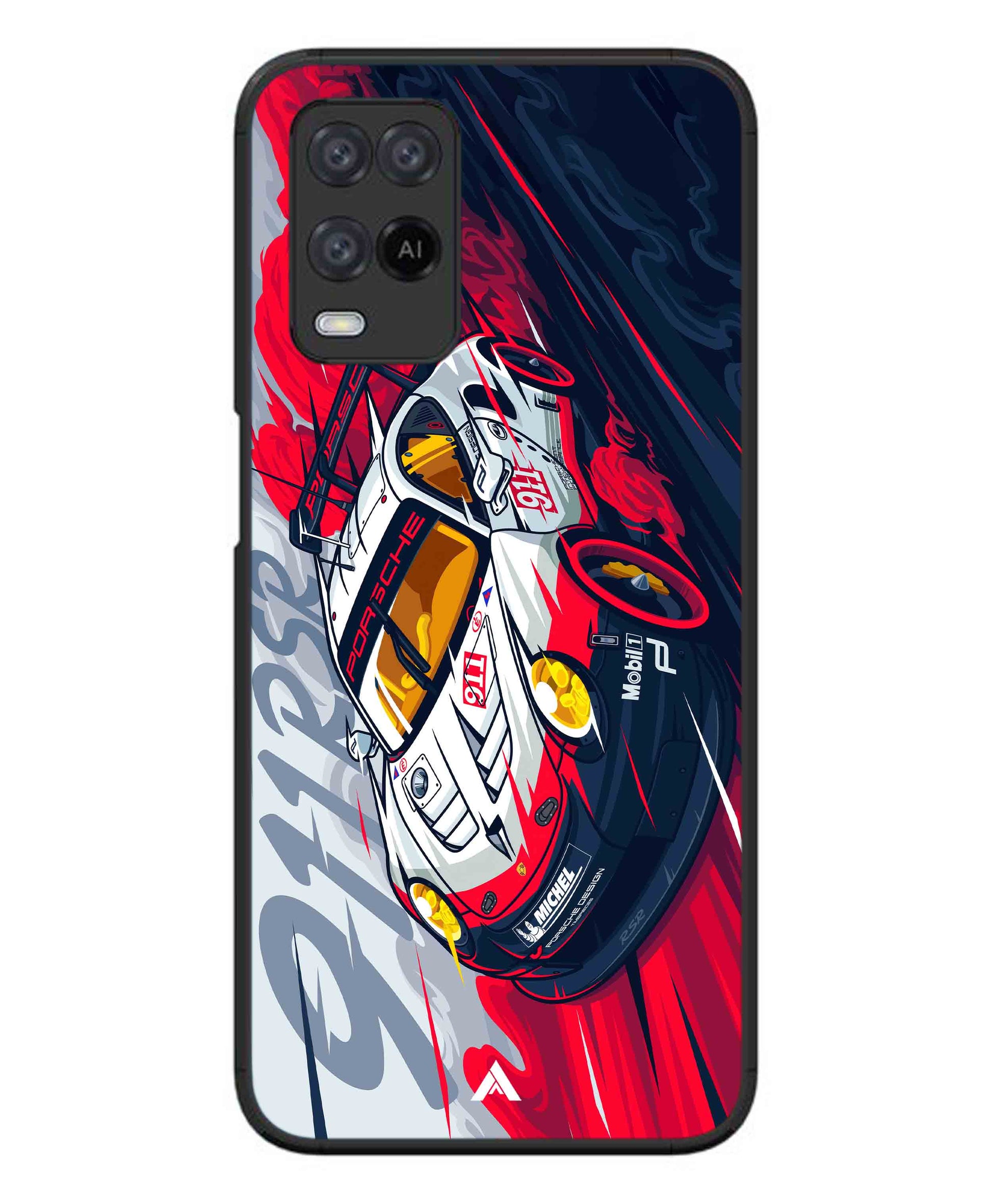 Porsche 911 Car Metal Back Cover Phone Case for Oppo A74