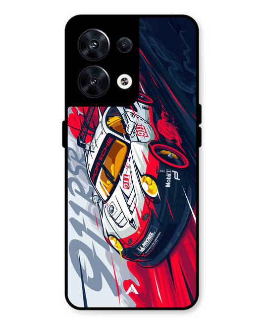 Porsche 911 Car Metal Back Cover Phone Case for Oppo Reno 10 Pro