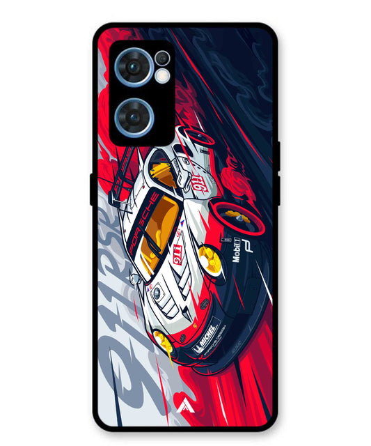 Porsche 911 Car Metal Back Cover Phone Case for Oppo Reno 7 4G