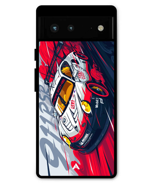 Porsche 911 Car Metal Back Cover Phone Case for Pixel 6 Pro