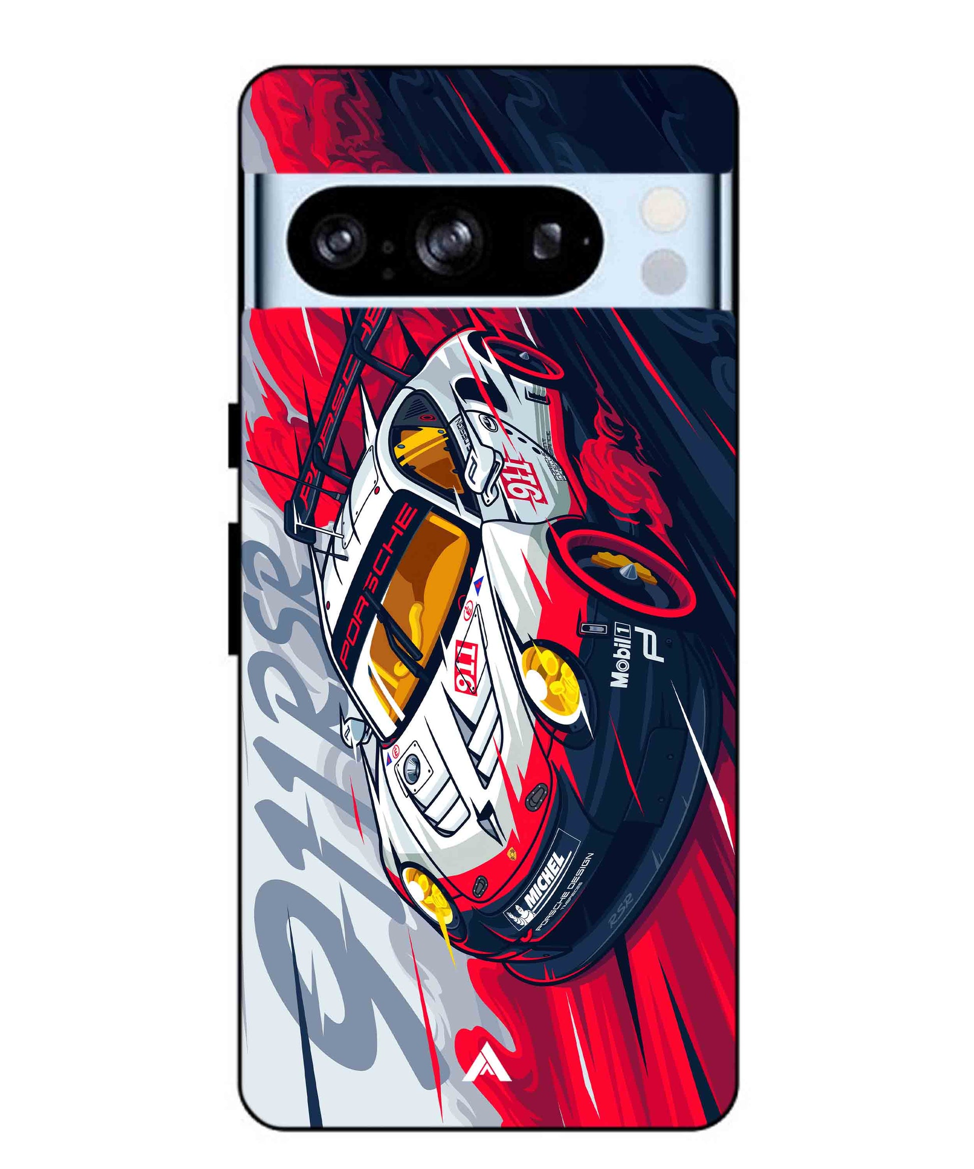 Porsche 911 Car Metal Back Cover Phone Case for Pixel 8 Pro