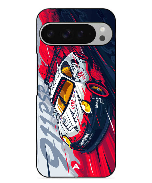Porsche 911 Car Metal Back Cover Phone Case for Pixel 9 Pro