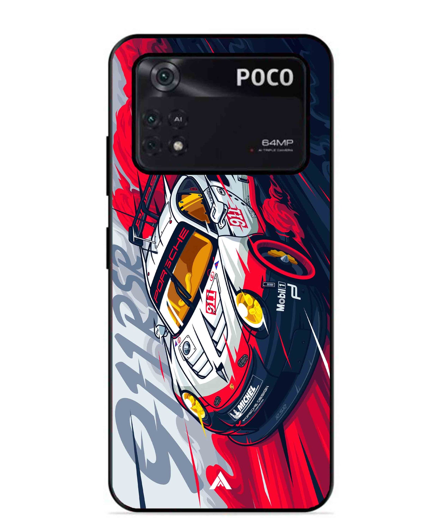 Porsche 911 Car Metal Back Cover Phone Case for Poco X4 Pro