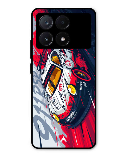 Porsche 911 Car Metal Back Cover Phone Case for Poco X6 Pro