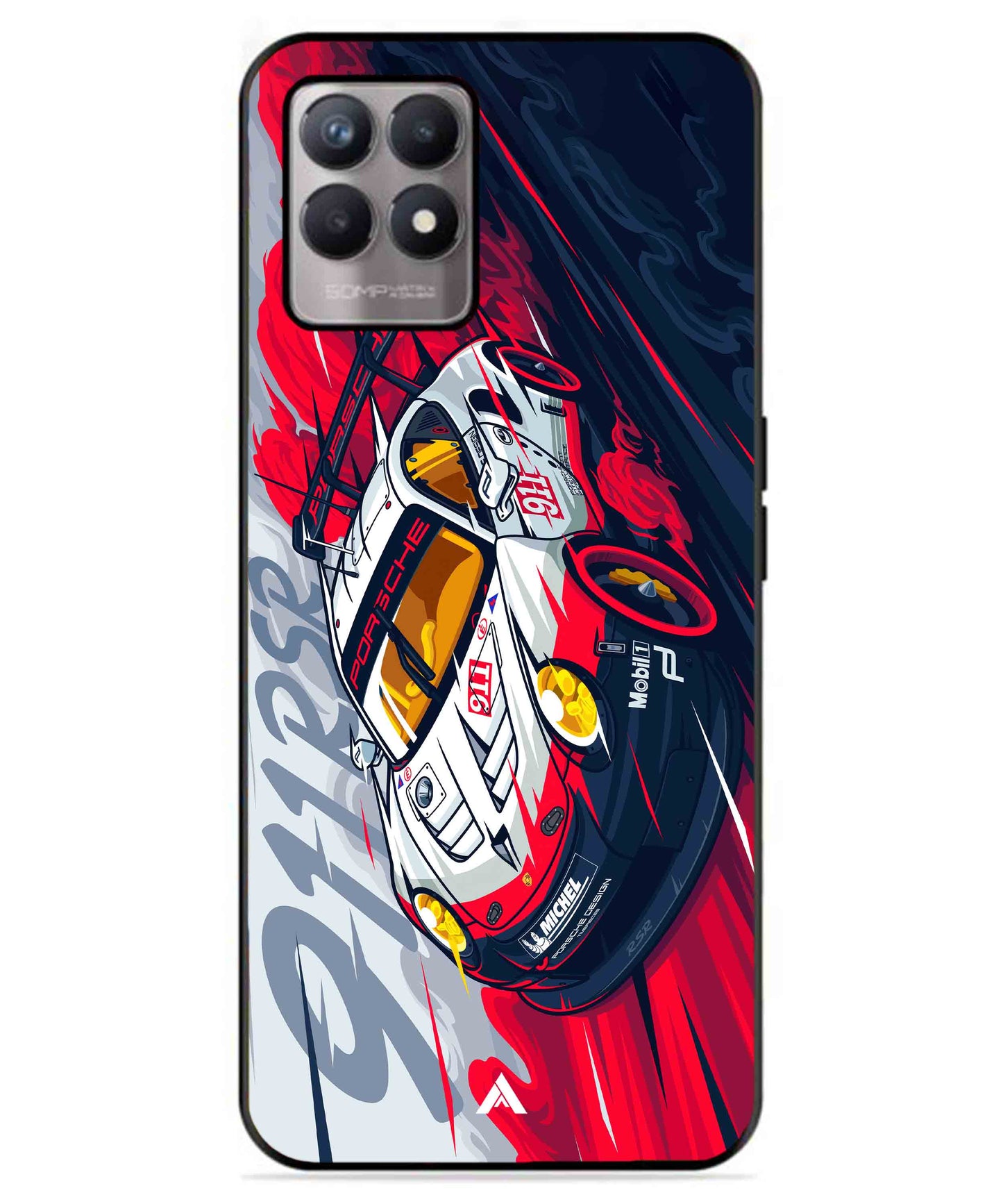 Porsche 911 Car Metal Back Cover Phone Case for Realme 8 4G