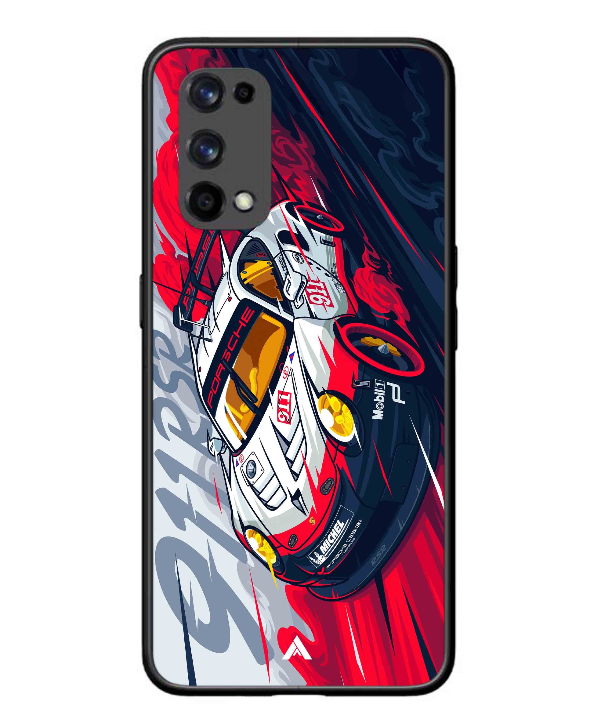 Porsche 911 Car Metal Back Cover Phone Case for Realme X7 Pro