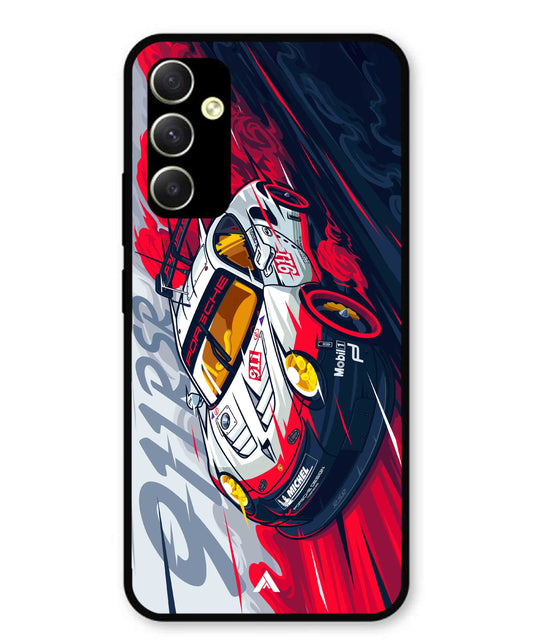 Porsche 911 Car Metal Back Cover Phone Case for Samsung Galaxy A34 5G