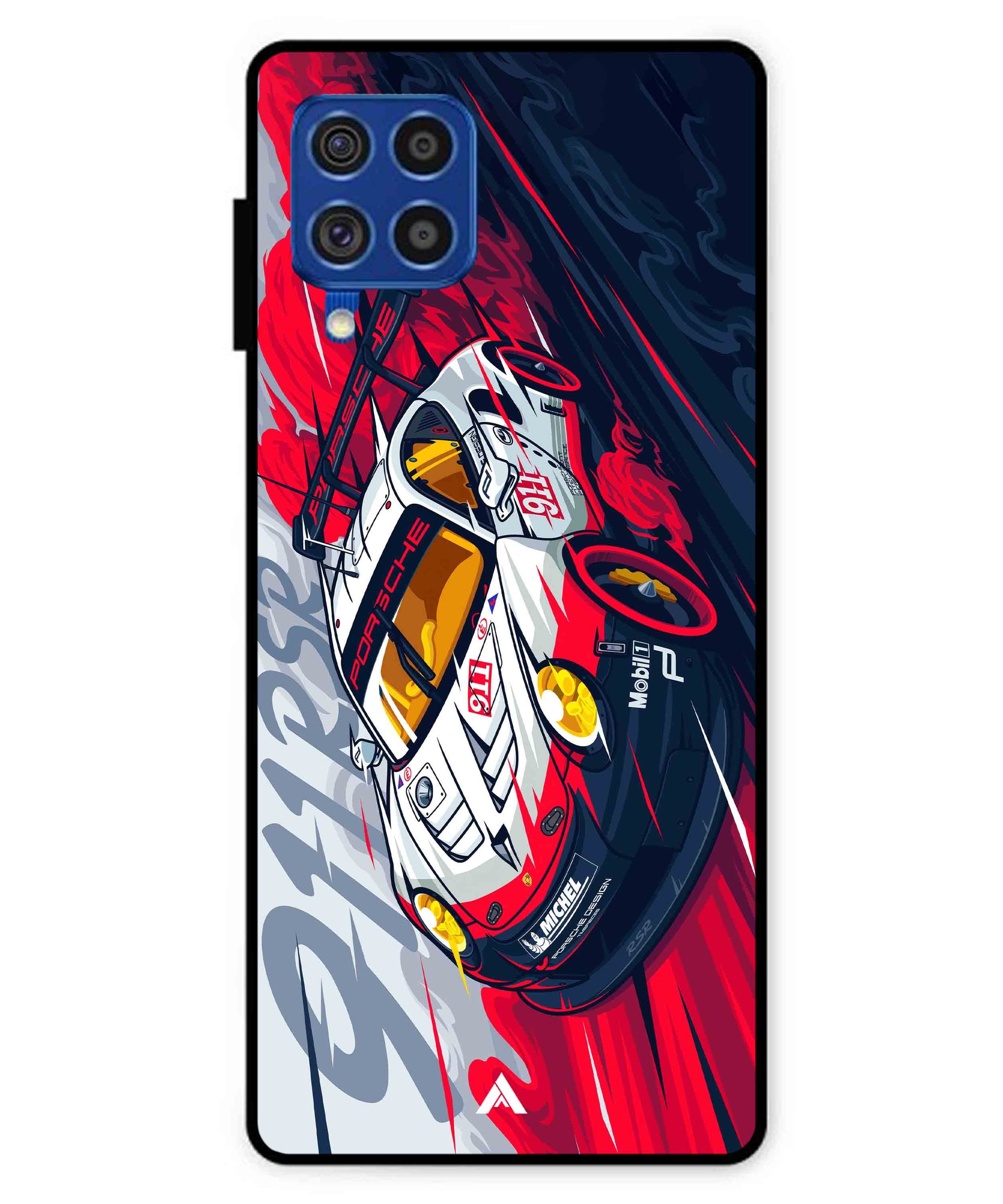 Porsche 911 Car Metal Back Cover Phone Case for Samsung Galaxy F62