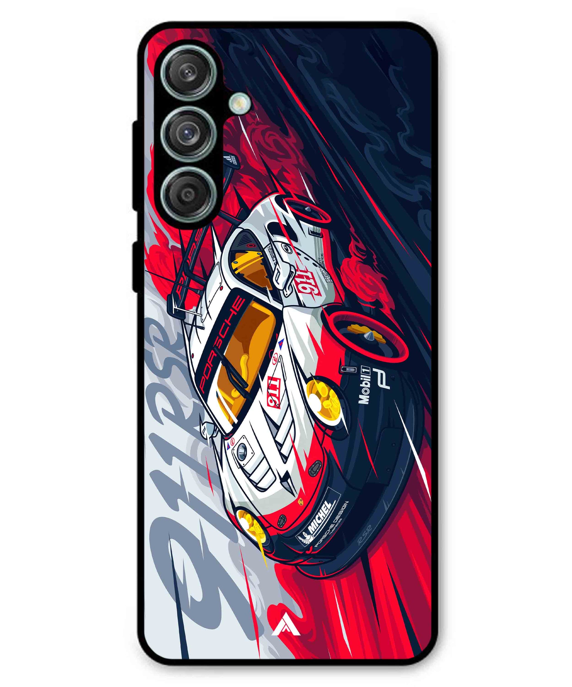 Porsche 911 Car Metal Back Cover Phone Case for Samsung Galaxy M55