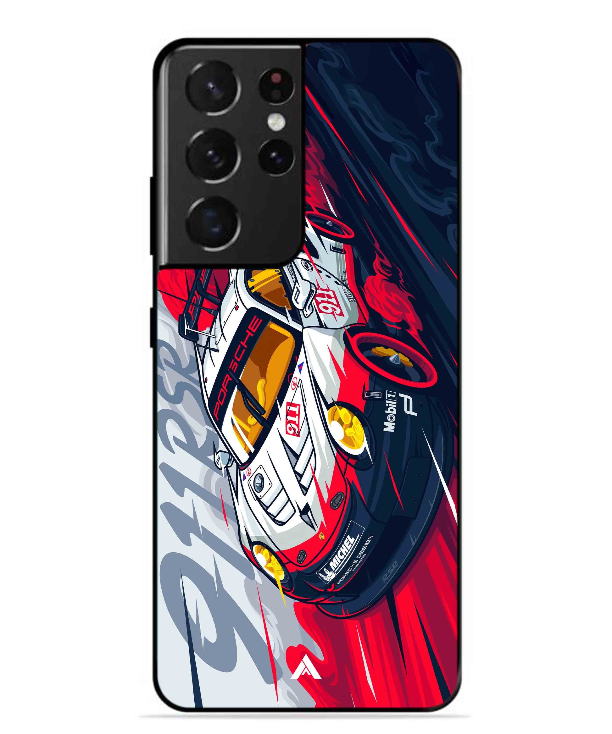 Porsche 911 Car Metal Back Cover Phone Case for Samsung Galaxy S21 Ultra