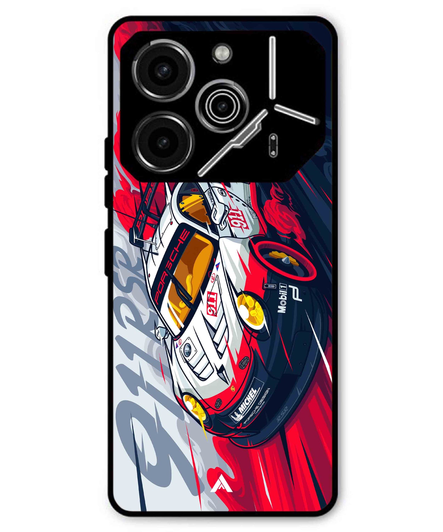 Porsche 911 Car Metal Back Cover Phone Case for Tecno Pova 6