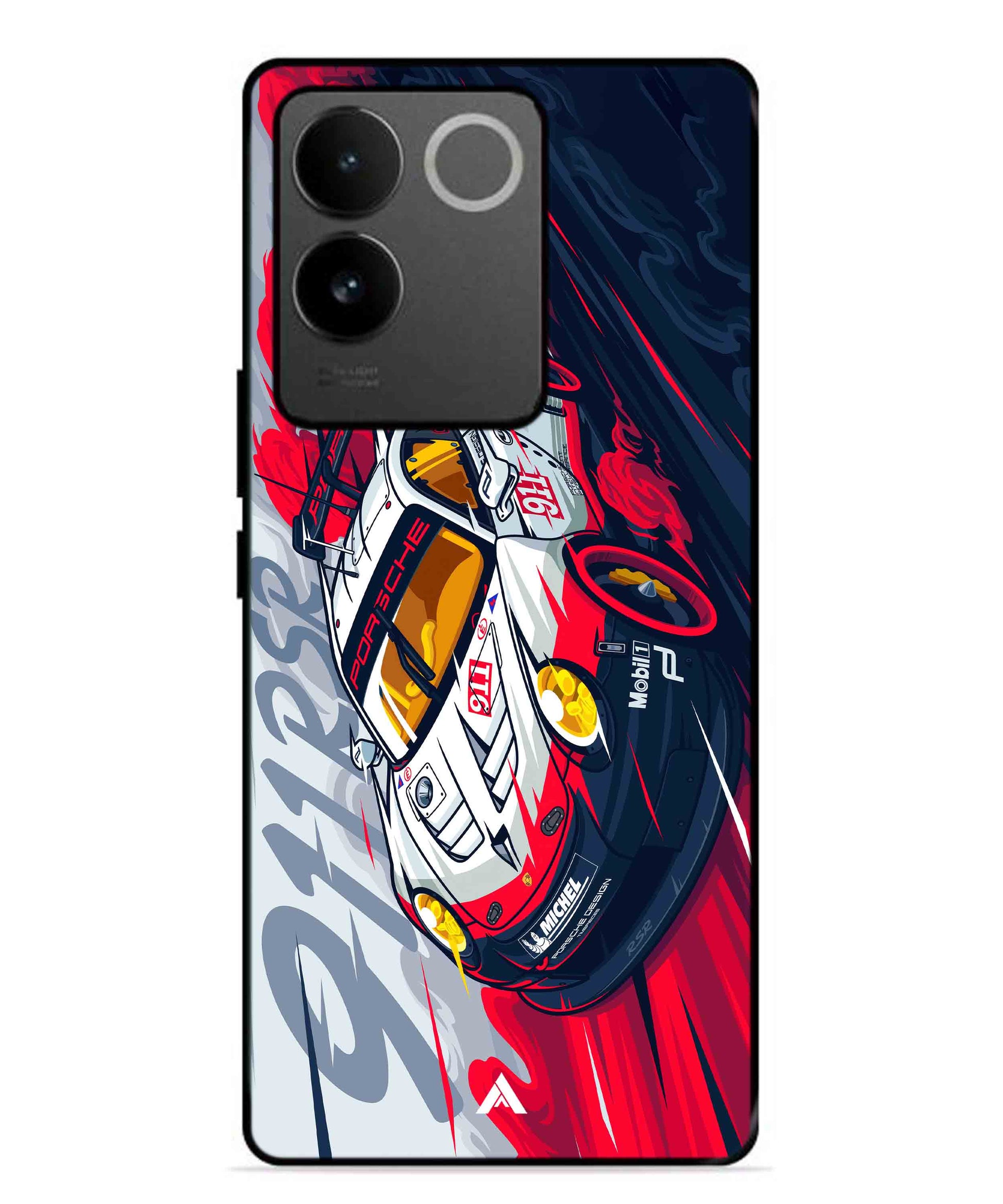 Porsche 911 Car Metal Back Cover Phone Case for Vivo T2 Pro