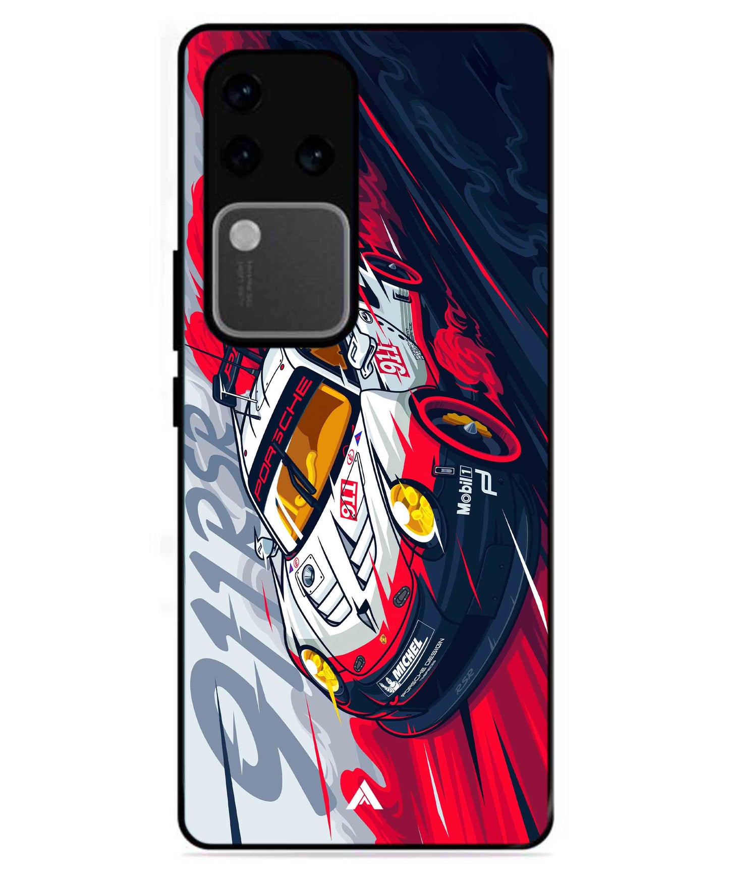 Porsche 911 Car Metal Back Cover Phone Case for Vivo v30 Pro