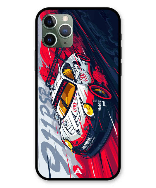 Porsche 911 Car Metal Back Cover Phone Case for iPhone 11 Pro