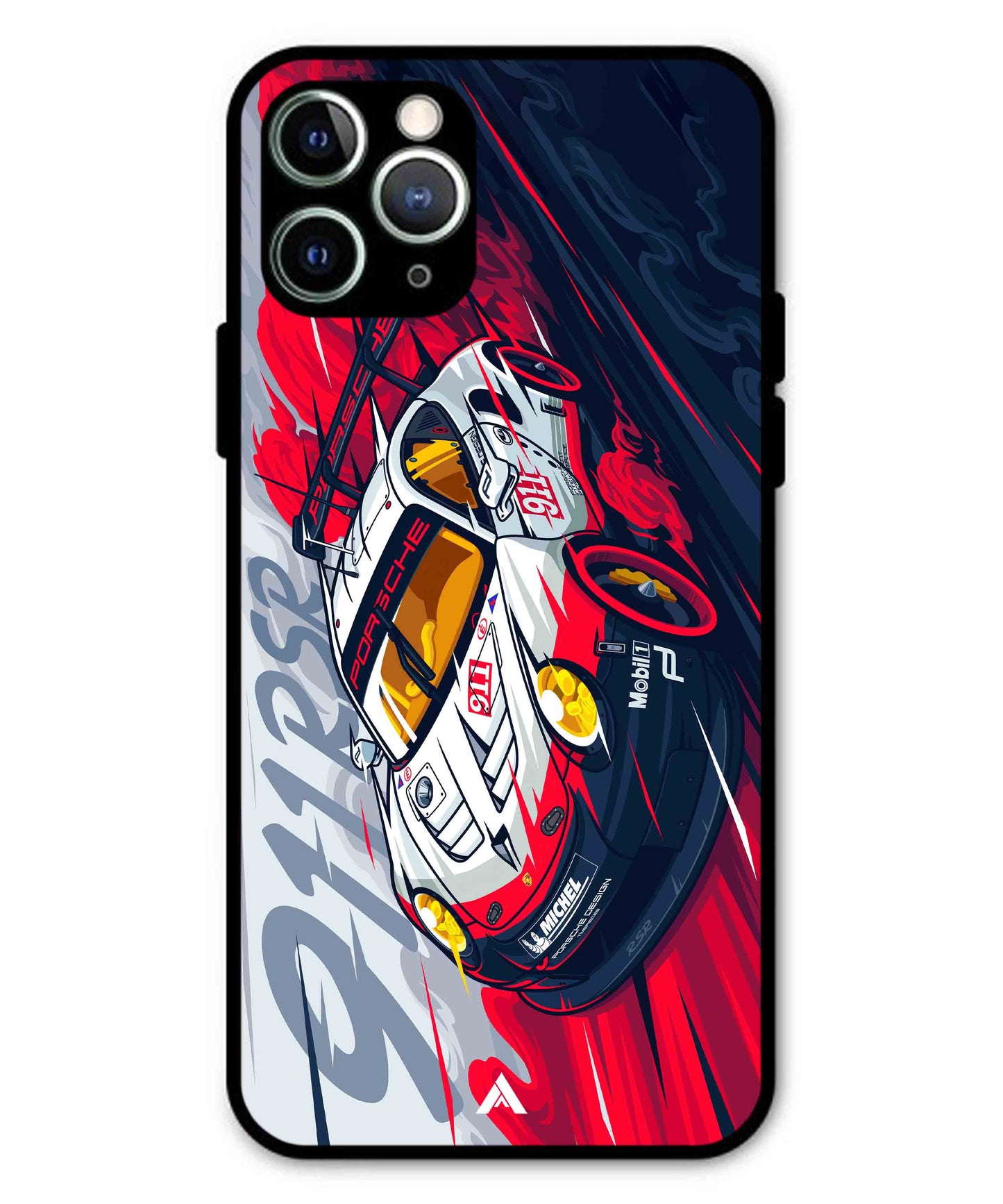 Porsche 911 Car Metal Back Cover Phone Case for iPhone 11 Pro Max