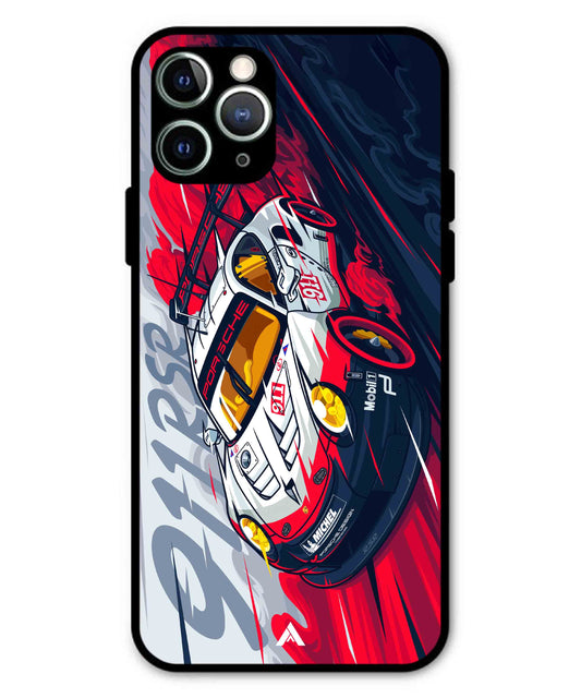 Porsche 911 Car Metal Back Cover Phone Case for iPhone 11 Pro Max