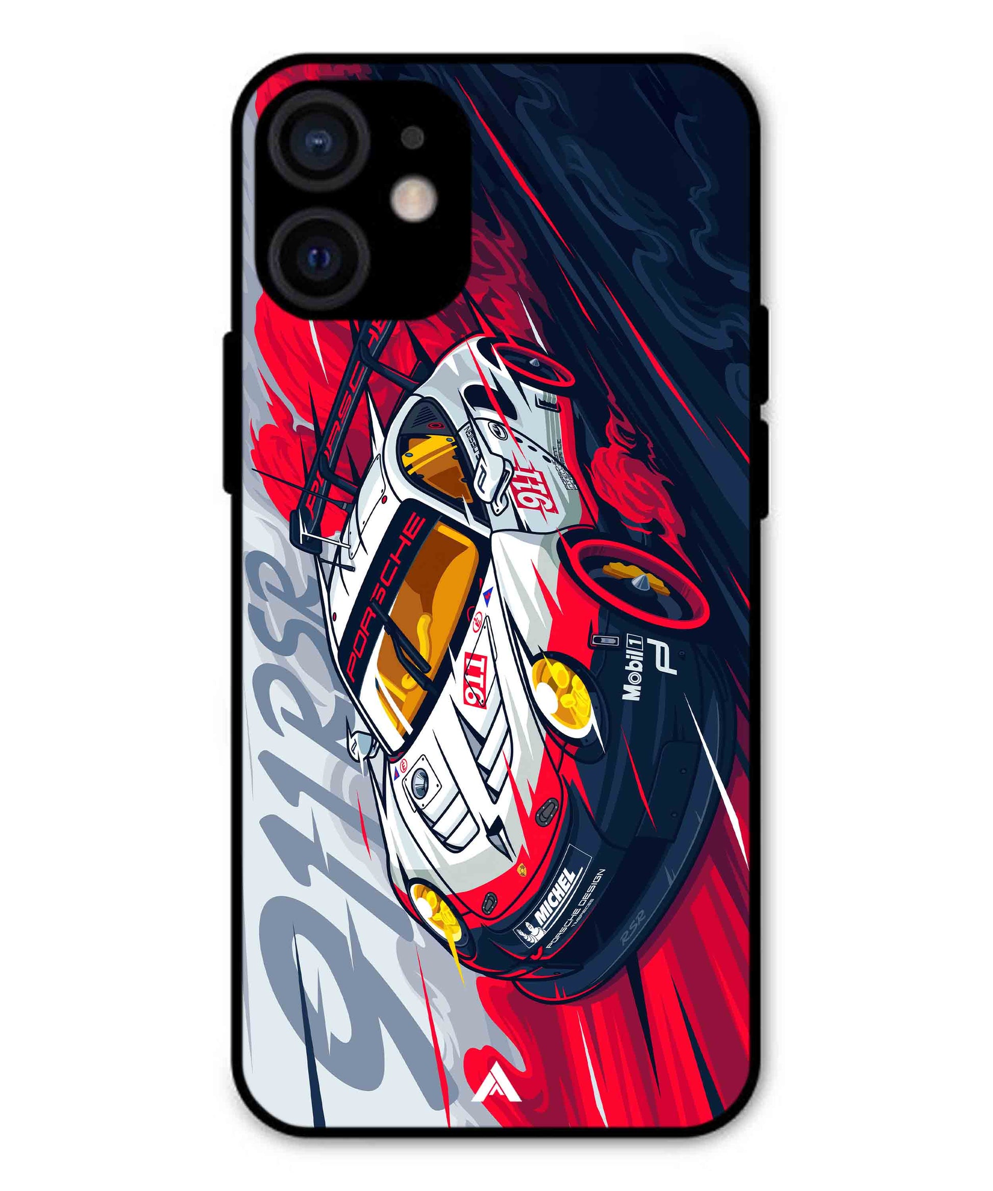 Porsche 911 Car Metal Back Cover Phone Case for iPhone 12 Mini