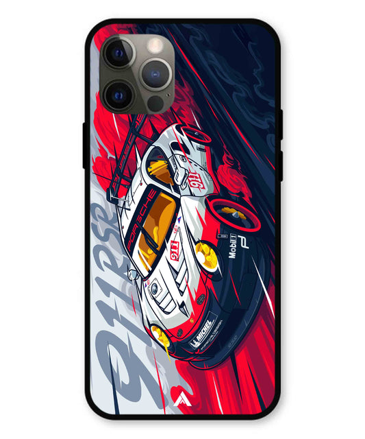 Porsche 911 Car Metal Back Cover Phone Case for iPhone 12 Pro