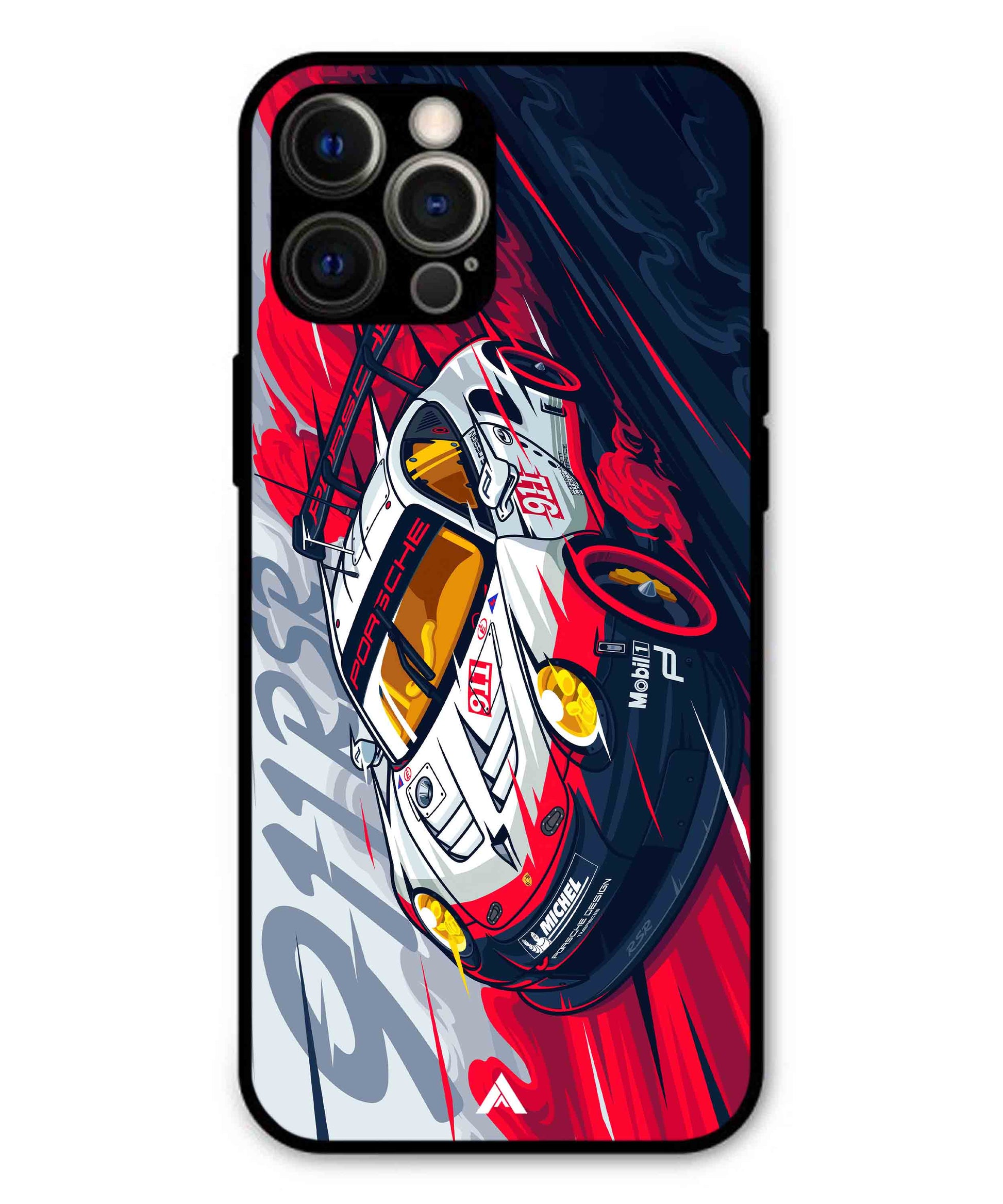 Porsche 911 Car Metal Back Cover Phone Case for iPhone 12 Pro Max
