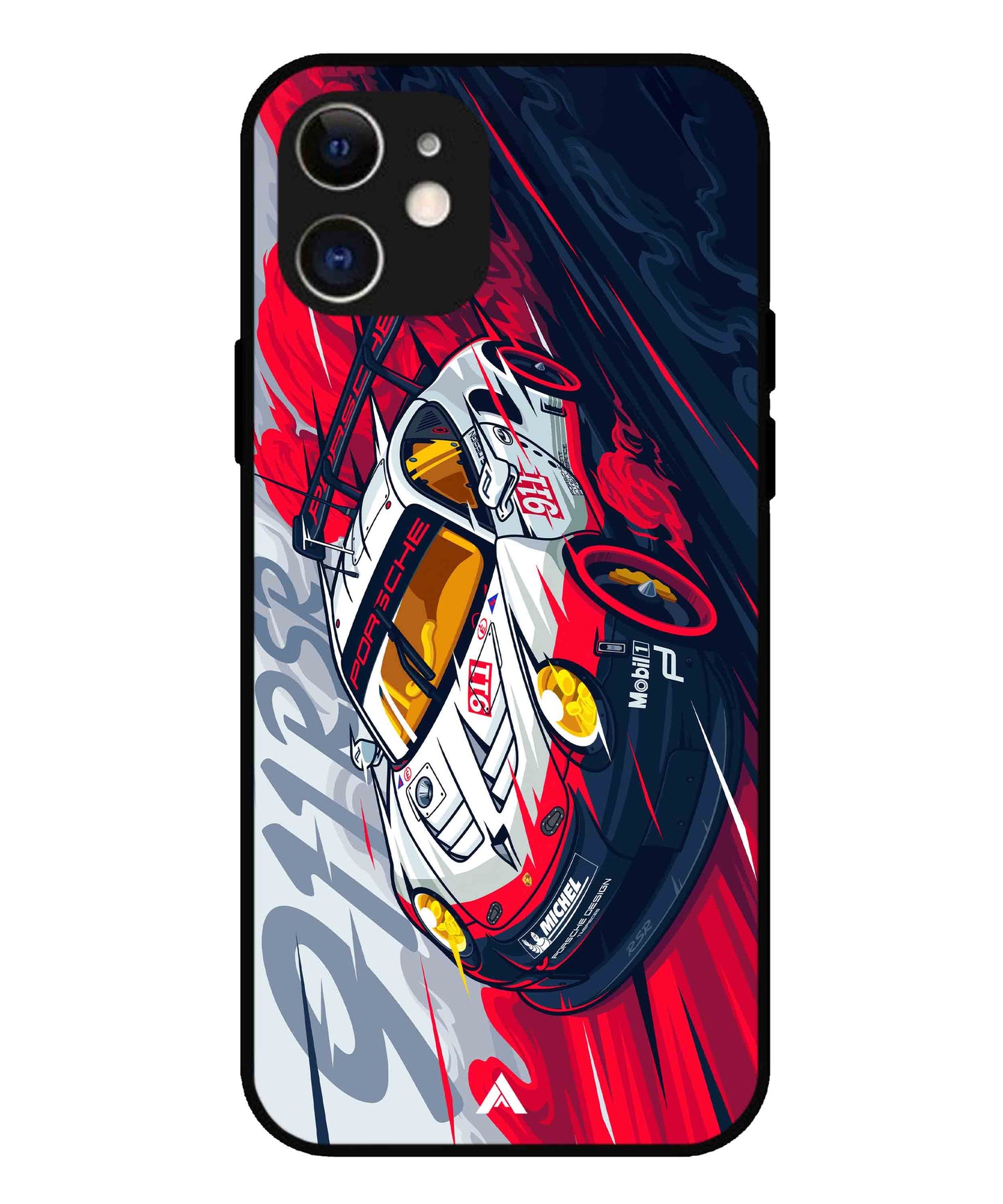 Porsche 911 Car Metal Back Cover Phone Case for iPhone 12