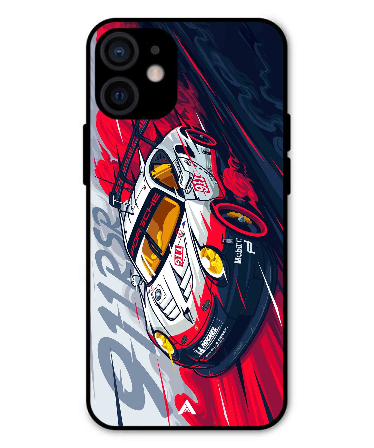 Porsche 911 Car Metal Back Cover Phone Case for iPhone 13 Mini