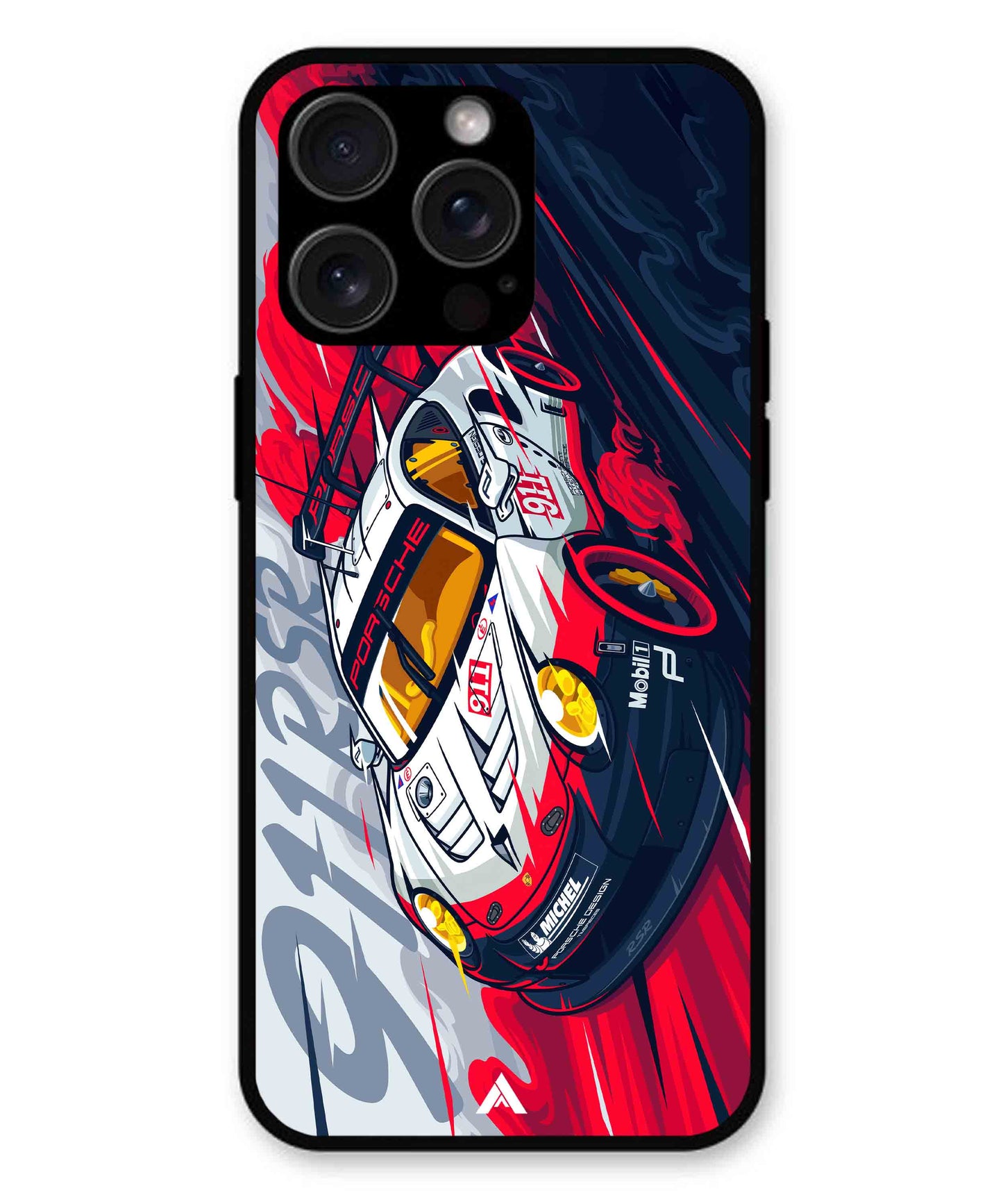 Porsche 911 Car Metal Back Cover Phone Case for iPhone 13 Pro Max