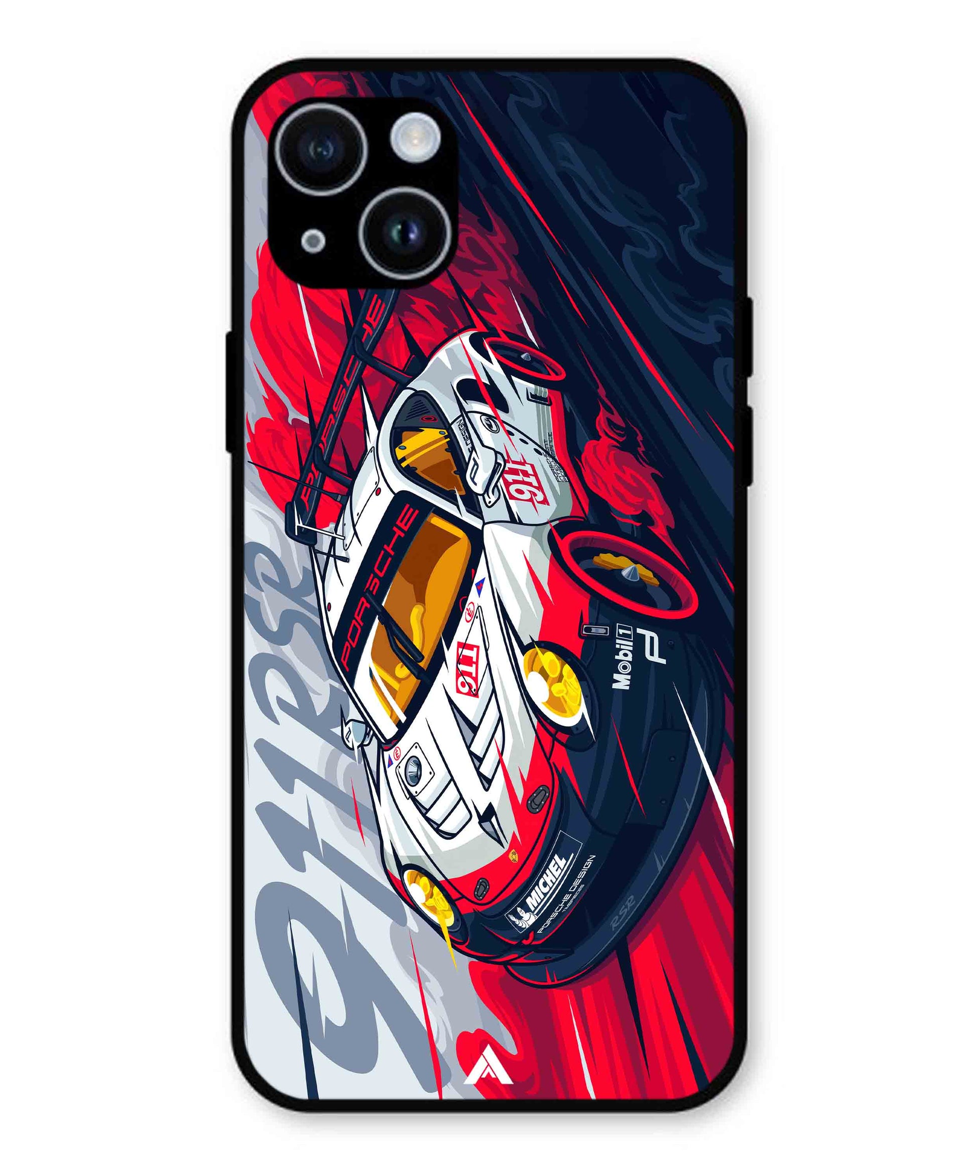 Porsche 911 Car Metal Back Cover Phone Case for iPhone 15