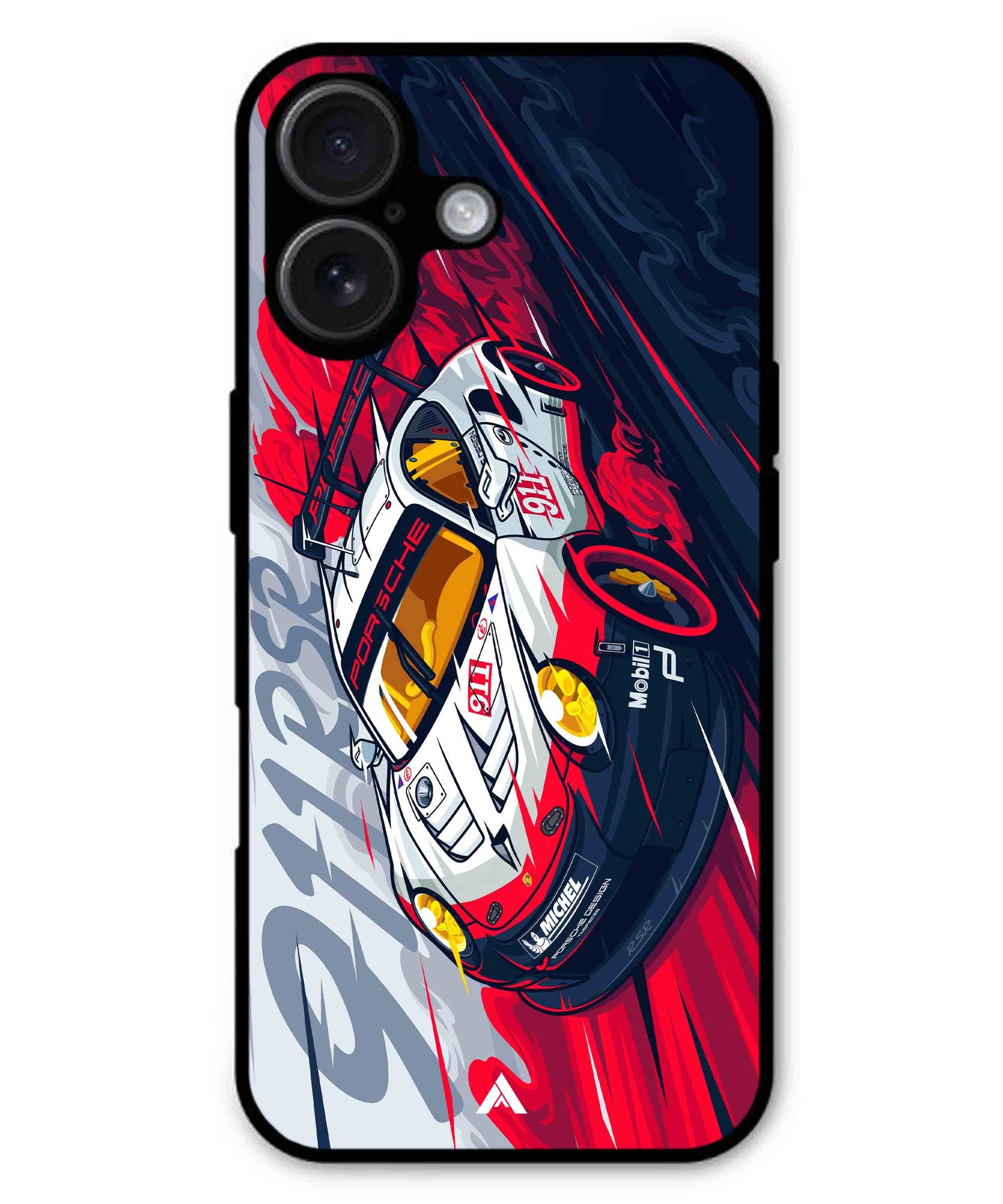 Porsche 911 Car Metal Back Cover Phone Case for iPhone 16 Plus