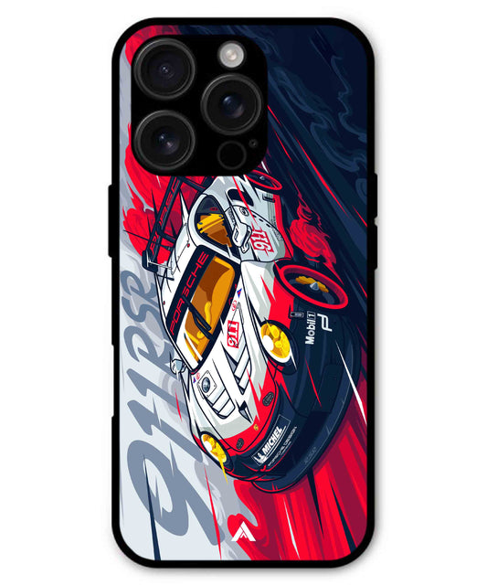 Porsche 911 Car Metal Back Cover Phone Case for iPhone 16 ProMax