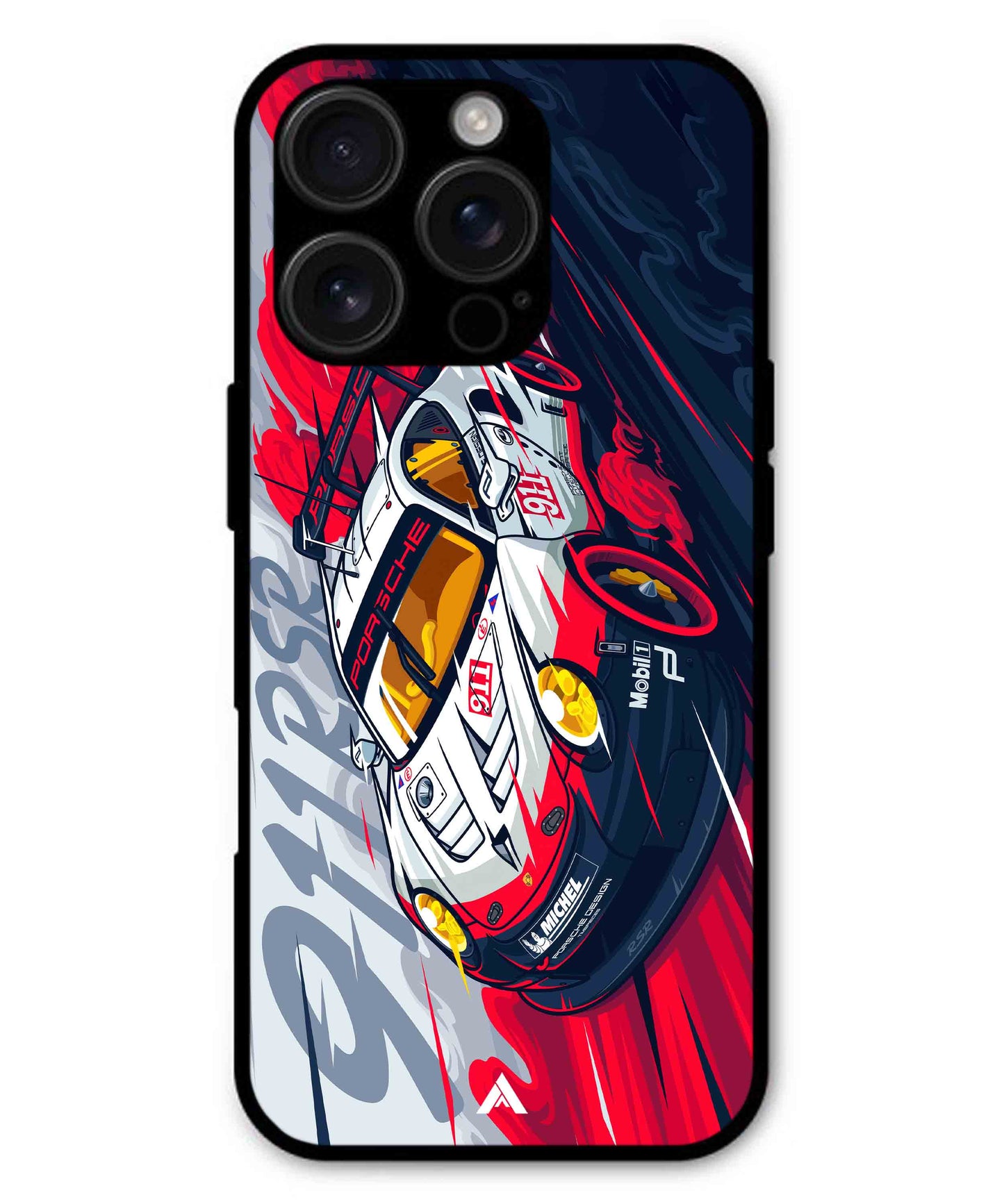 Porsche 911 Car Metal Back Cover Phone Case for iPhone 16 Pro