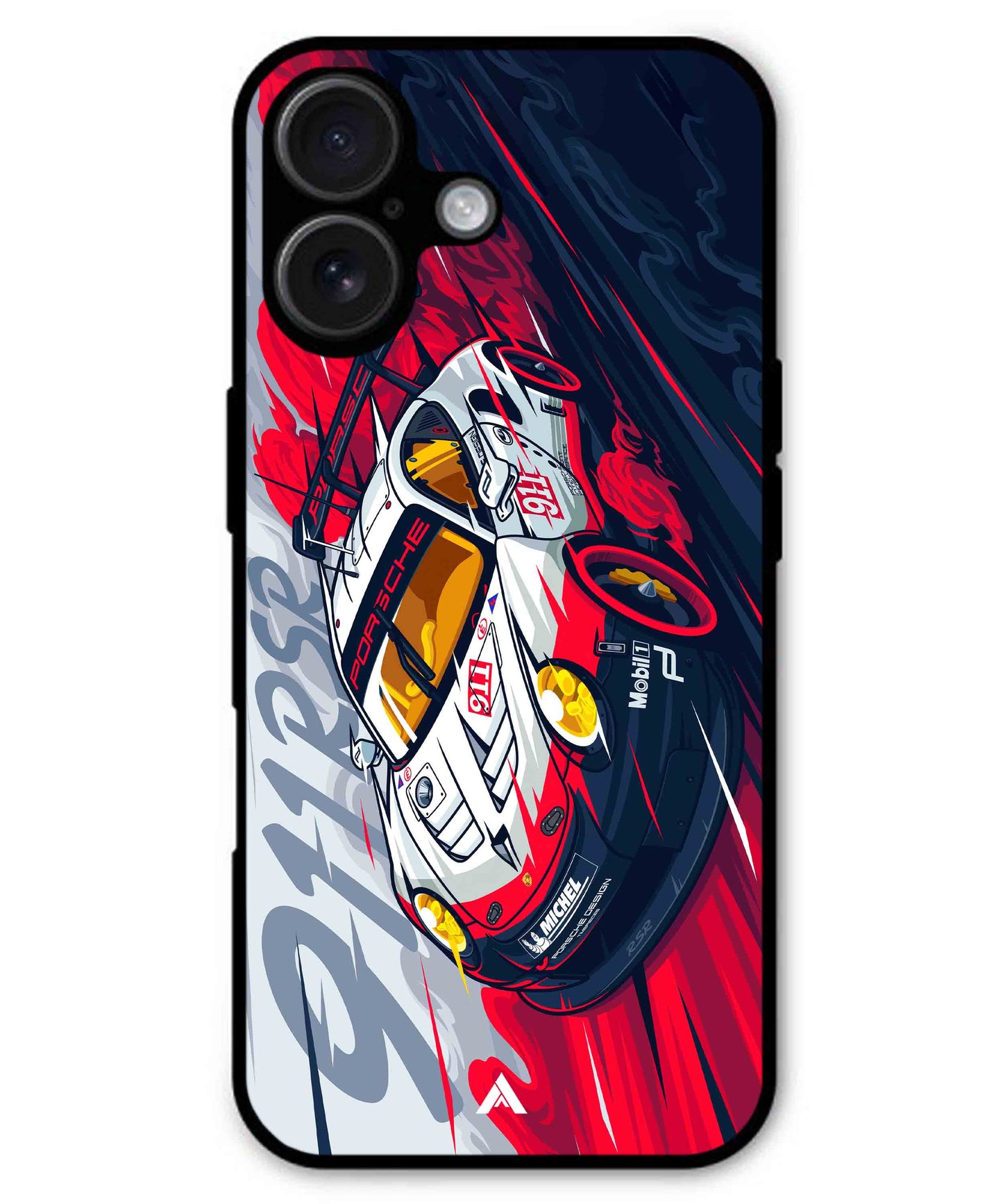 Porsche 911 Car Metal Back Cover Phone Case for iPhone 16