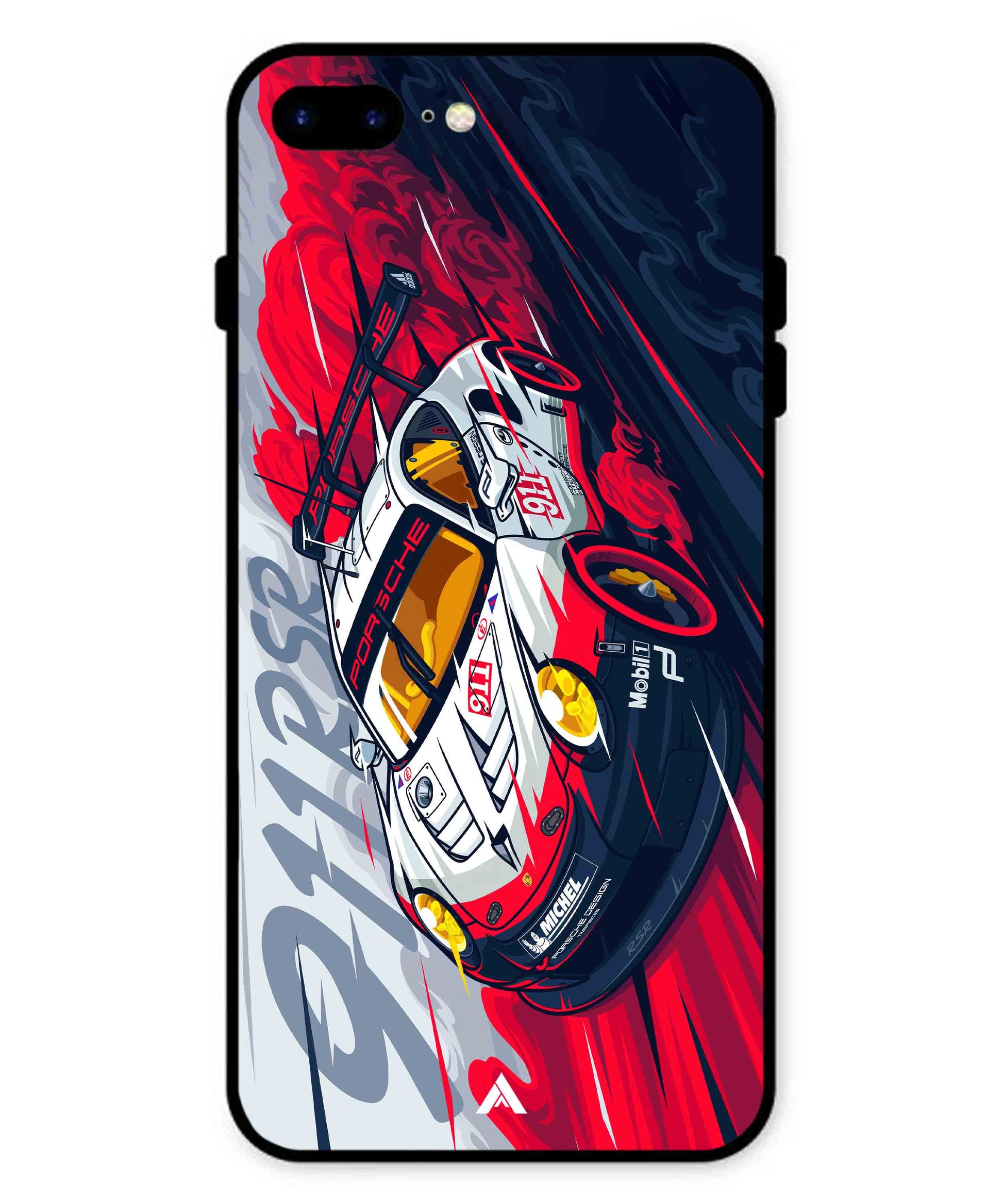 Porsche 911 Car Metal Back Cover Phone Case for iPhone 8 Plus