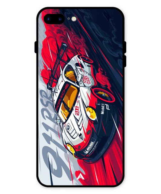 Porsche 911 Car Metal Back Cover Phone Case for iPhone 8 Plus
