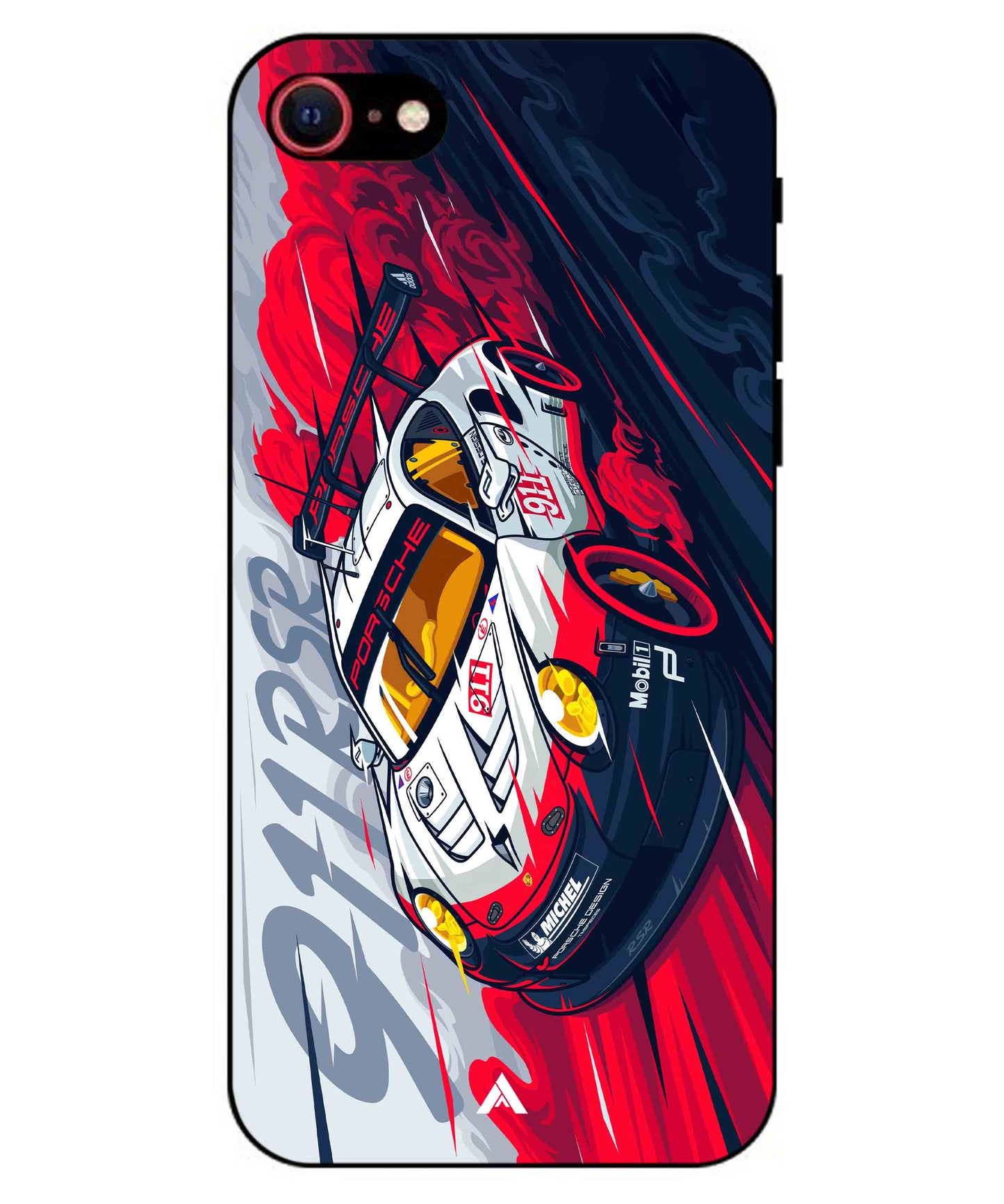 Porsche 911 Car Metal Back Cover Phone Case for iPhone 8