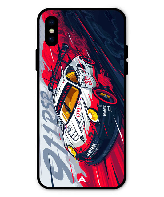 Porsche 911 Car Metal Back Cover Phone Case for iPhone Xs