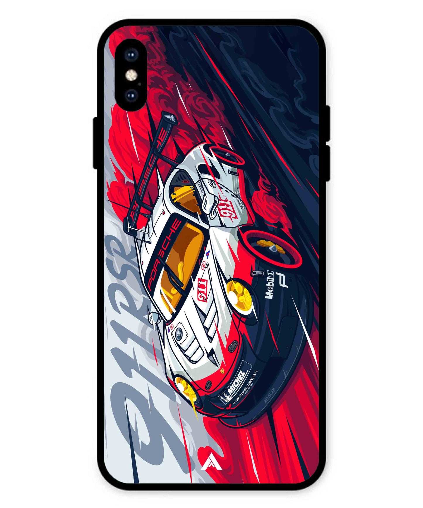 Porsche 911 Car Metal Back Cover Phone Case for iPhone Xs Max