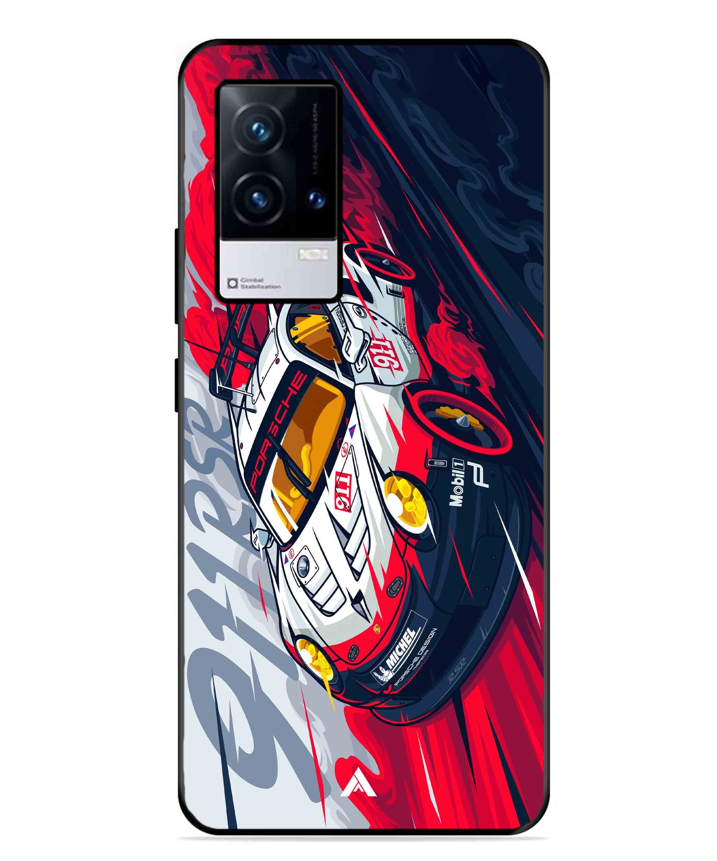 Porsche 911 Car Metal Back Cover Phone Case for iQOO 9