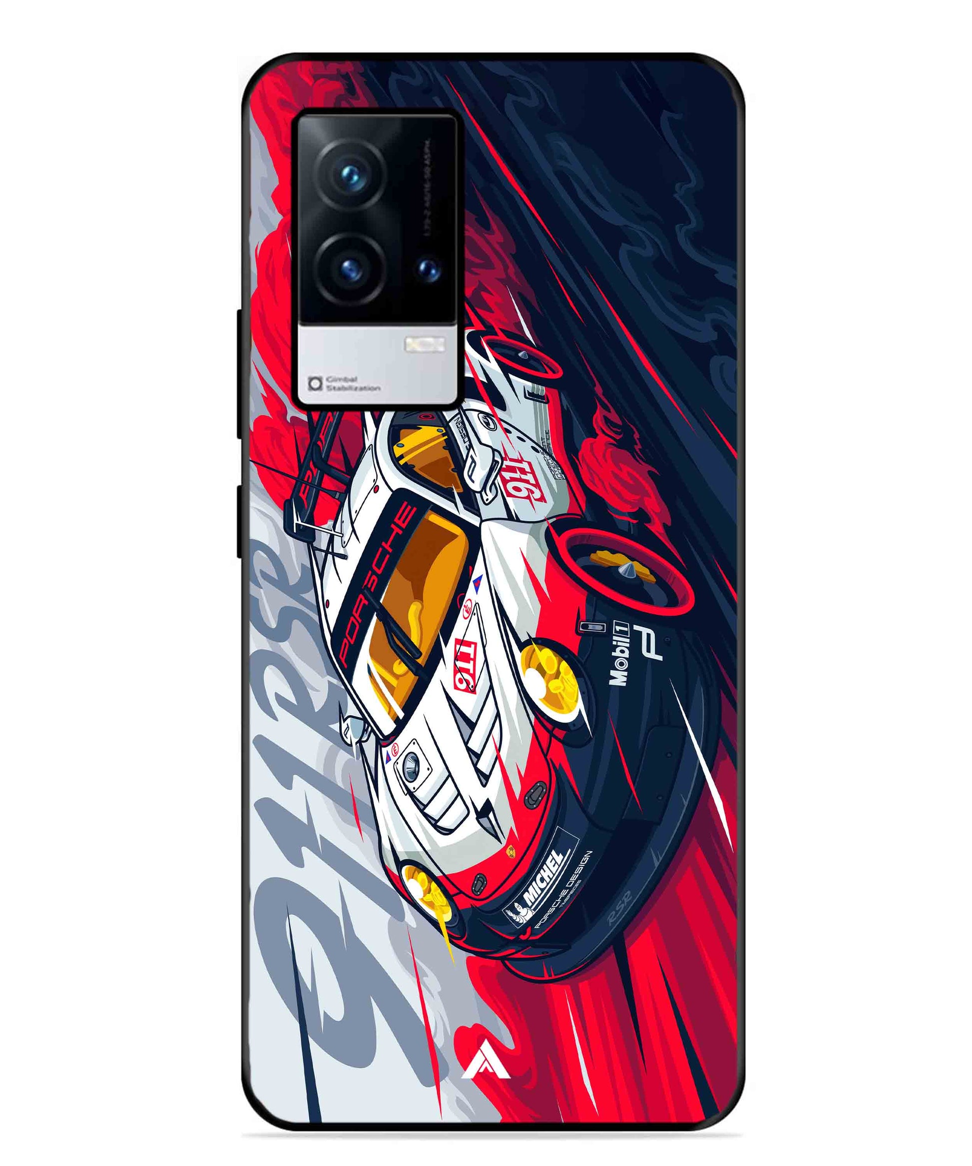 Porsche 911 Car Metal Back Cover Phone Case for iQOO 9