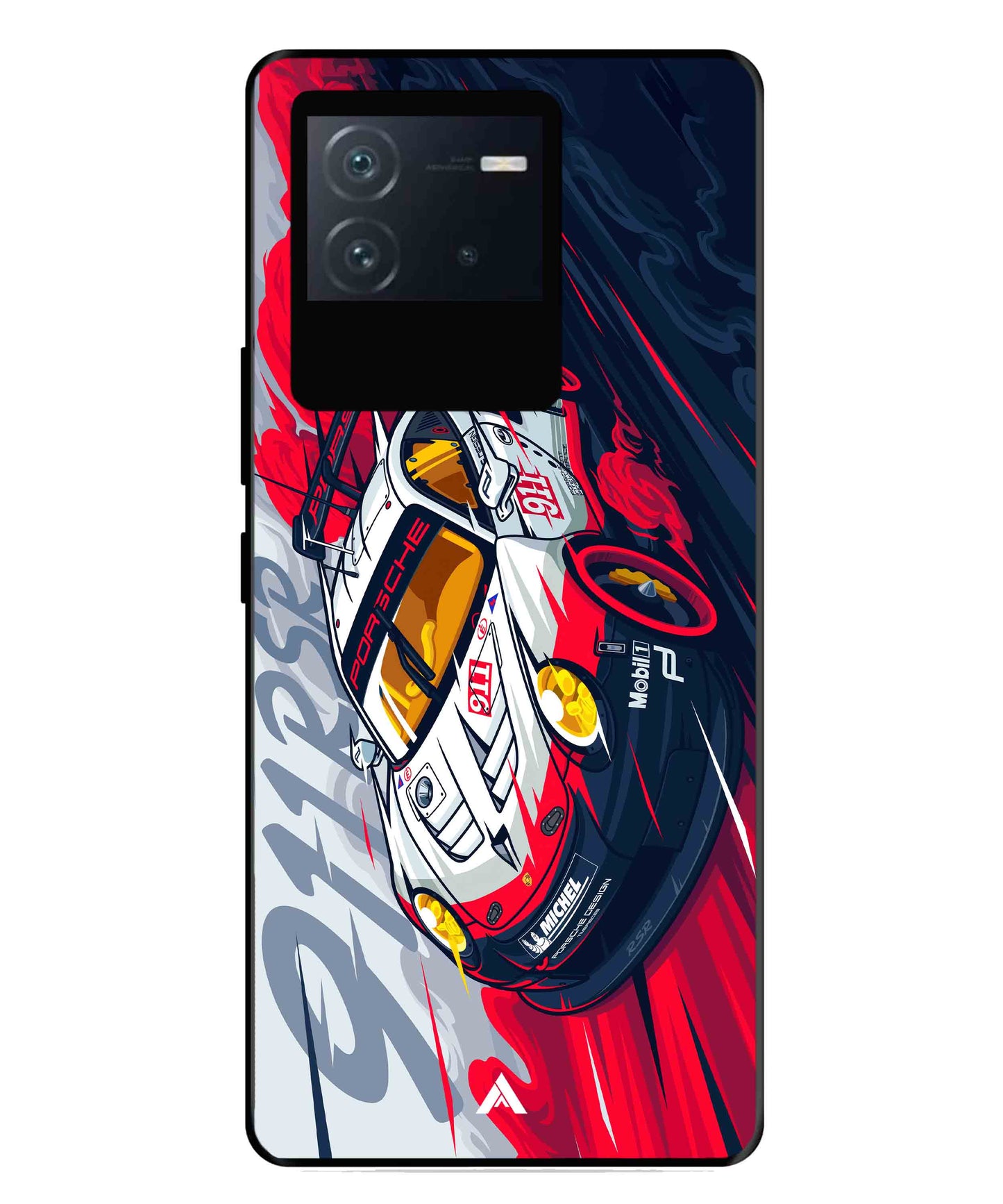 Porsche 911 Car Metal Back Cover Phone Case for iQOO Neo 6