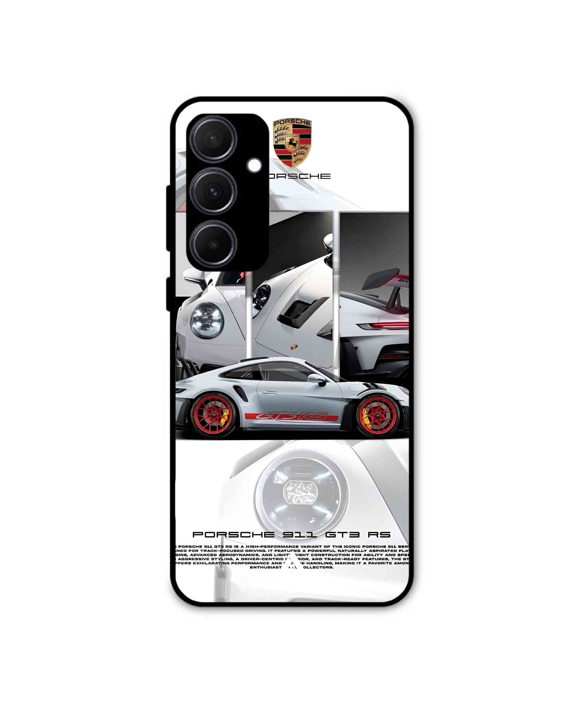 Porsche 911 GT3 RS White Metal Back Cover Phone Case