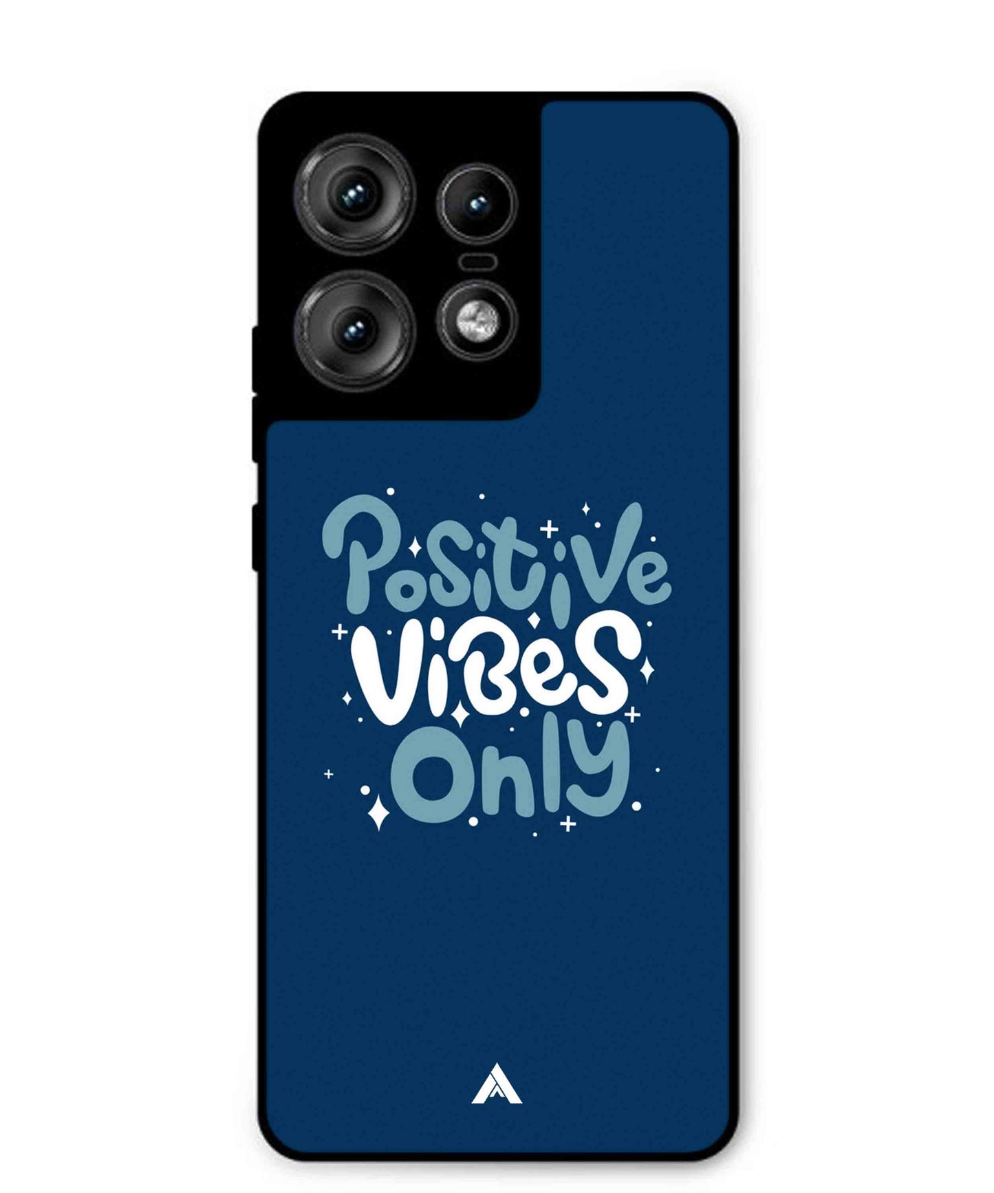 Positive Vibes Only Metal Back Cover Phone Case for Moto Edge 50 Pro