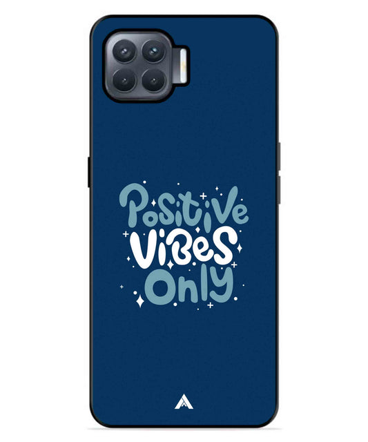 Positive Vibes Only Metal Back Cover Phone Case for Oppo F17 Pro