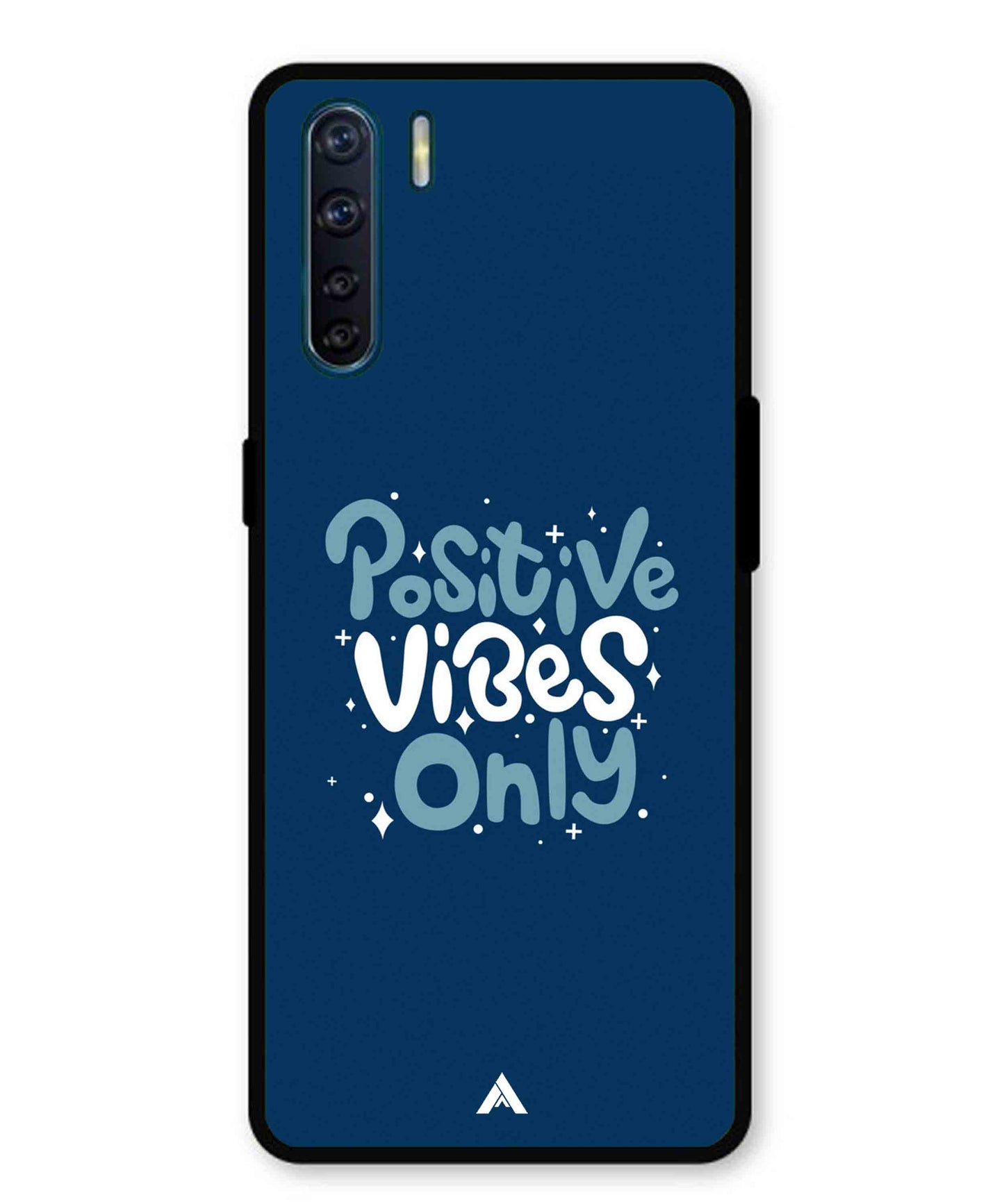 Positive Vibes Only Metal Back Cover Phone Case for Oppo Reno 3