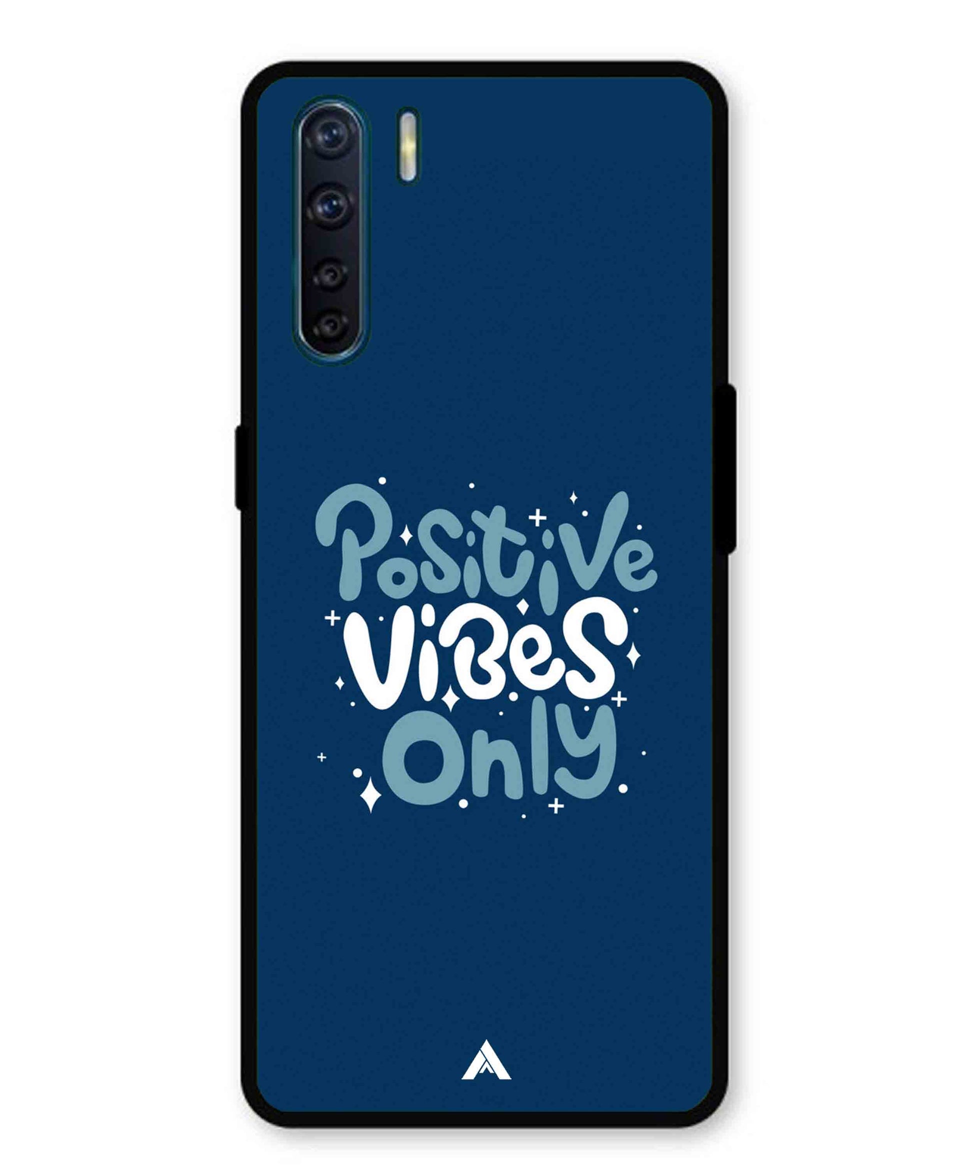 Positive Vibes Only Metal Back Cover Phone Case for Oppo Reno 3