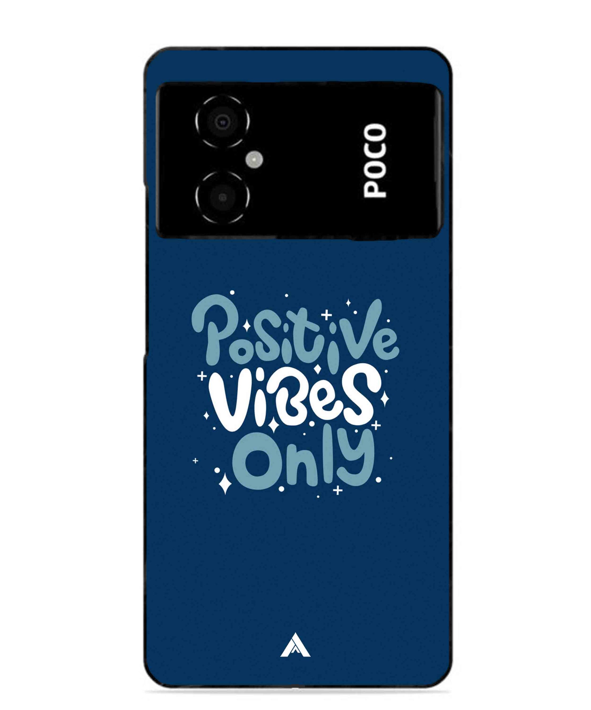 Positive Vibes Only Metal Back Cover Phone Case for Poco M4 5G