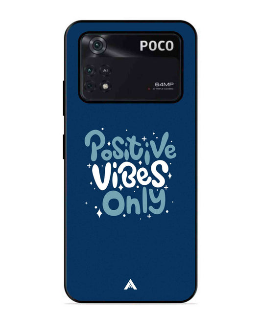 Positive Vibes Only Metal Back Cover Phone Case for Poco X4 Pro