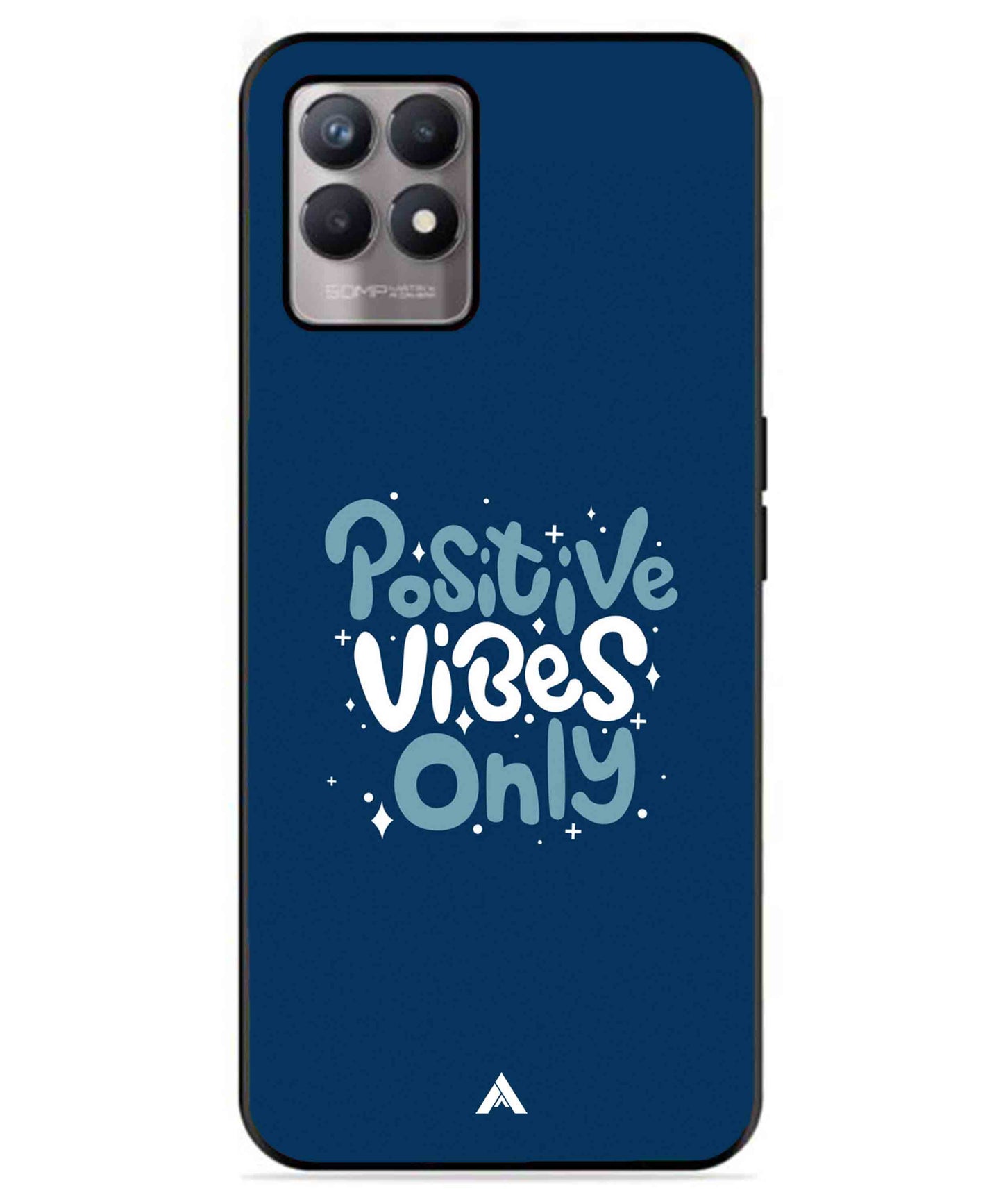 Positive Vibes Only Metal Back Cover Phone Case for Realme 8 4G