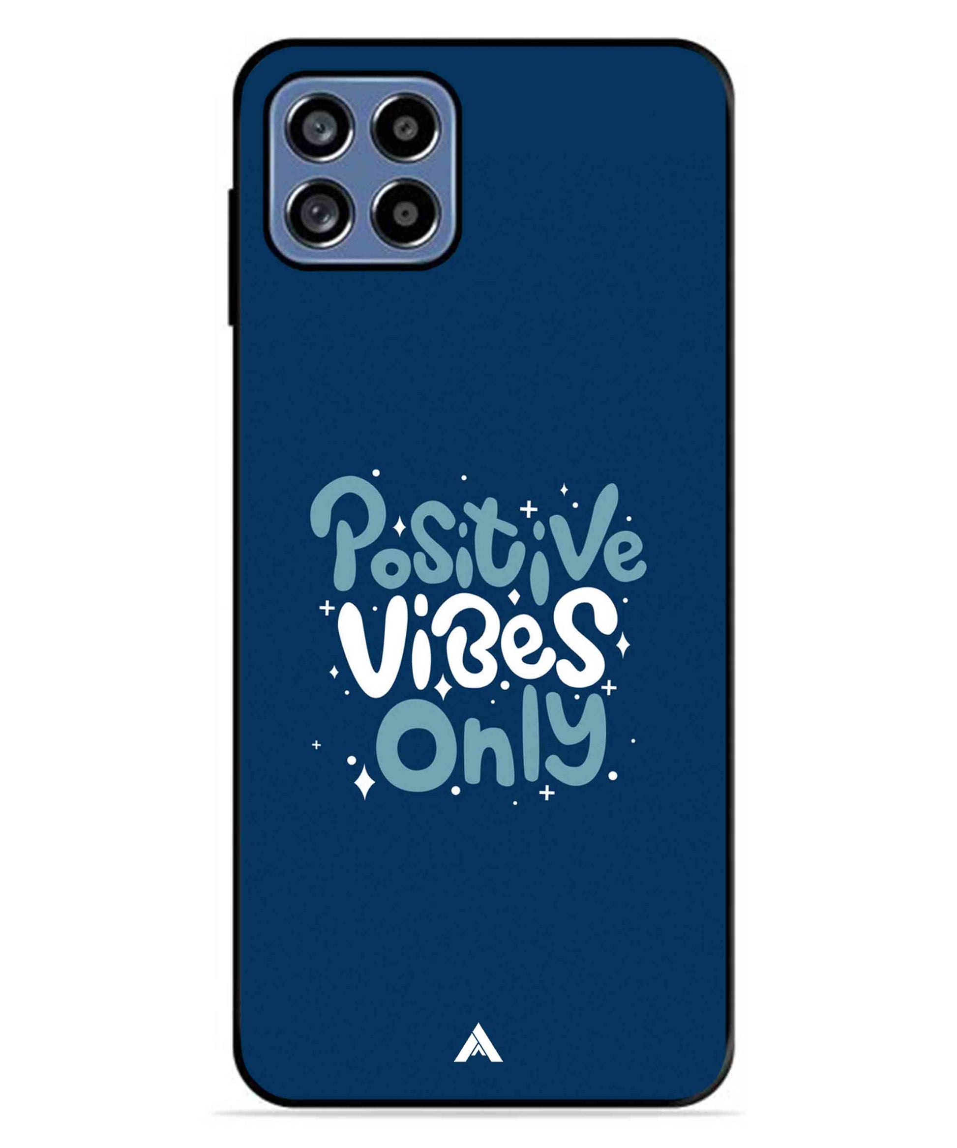 Positive Vibes Only Metal Back Cover Phone Case for Samsung Galaxy A22 5G