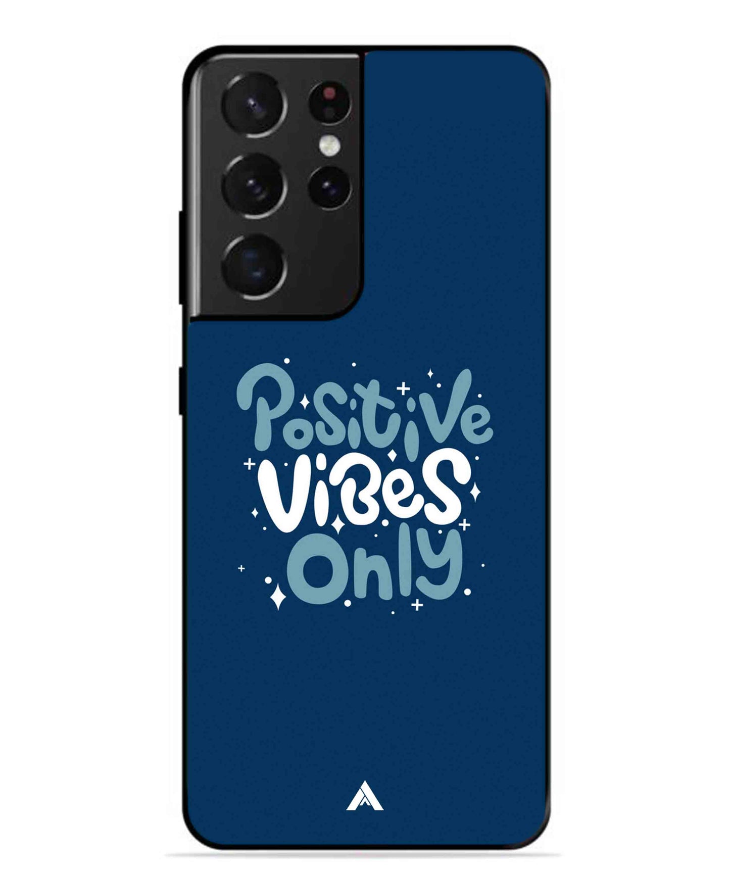 Positive Vibes Only Metal Back Cover Phone Case for Samsung Galaxy S21 Ultra