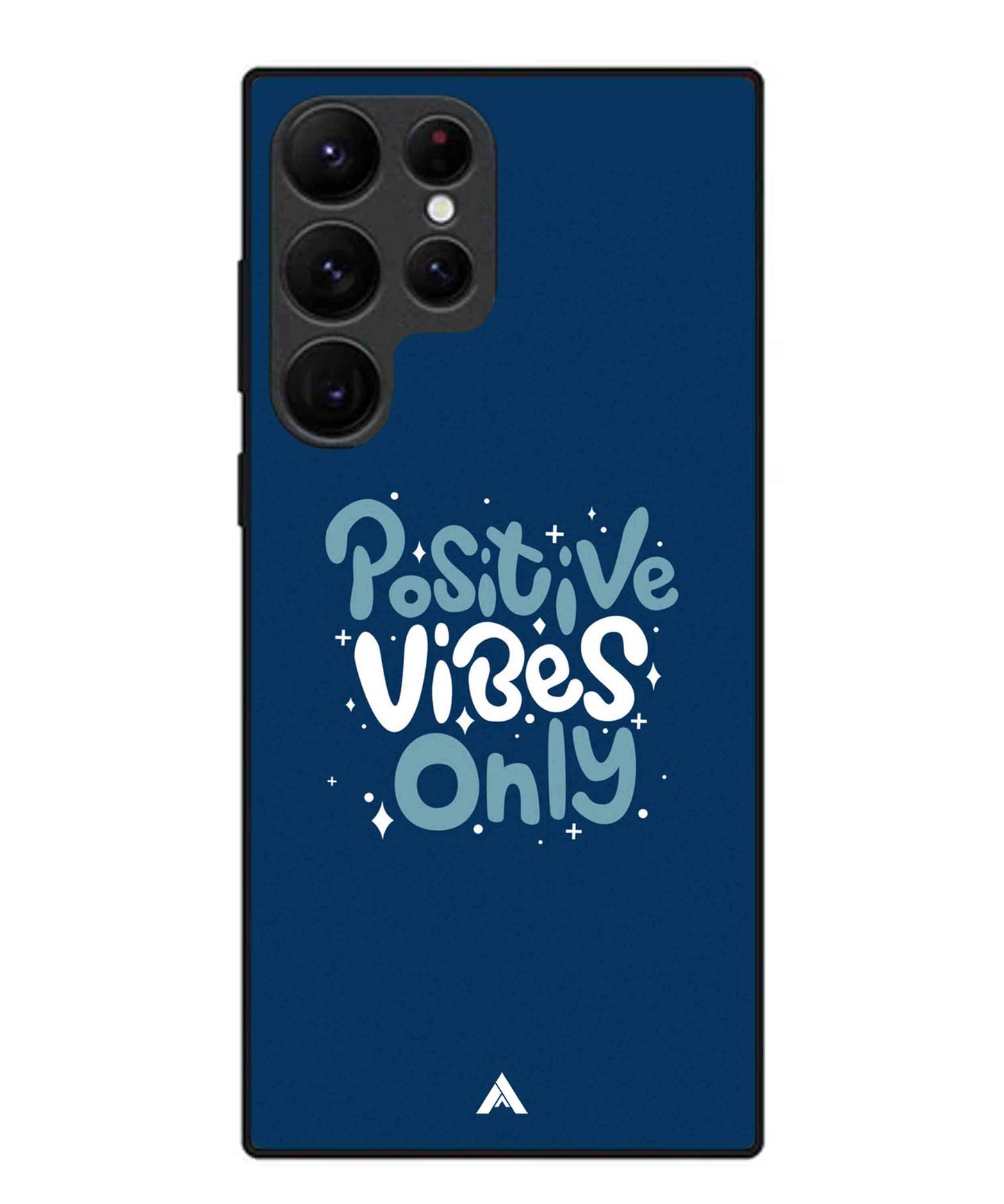 Positive Vibes Only Metal Back Cover Phone Case for Samsung Galaxy S22 Ultra